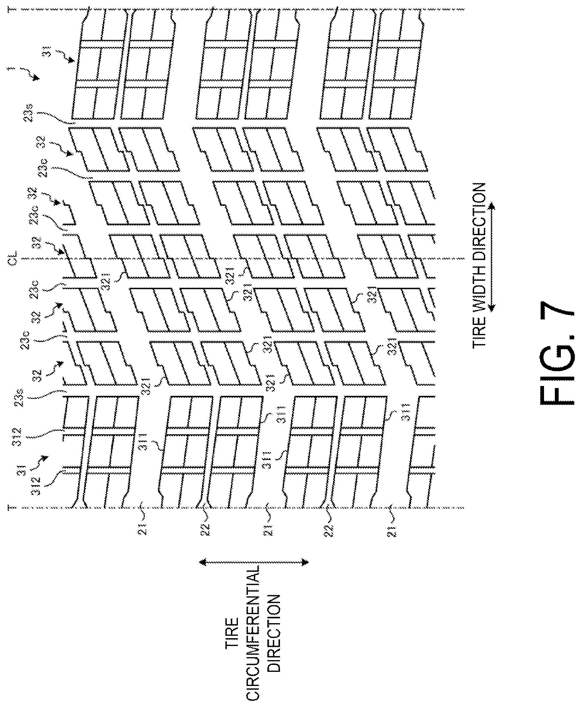 Patent US12319096 Figure 7 – Tire