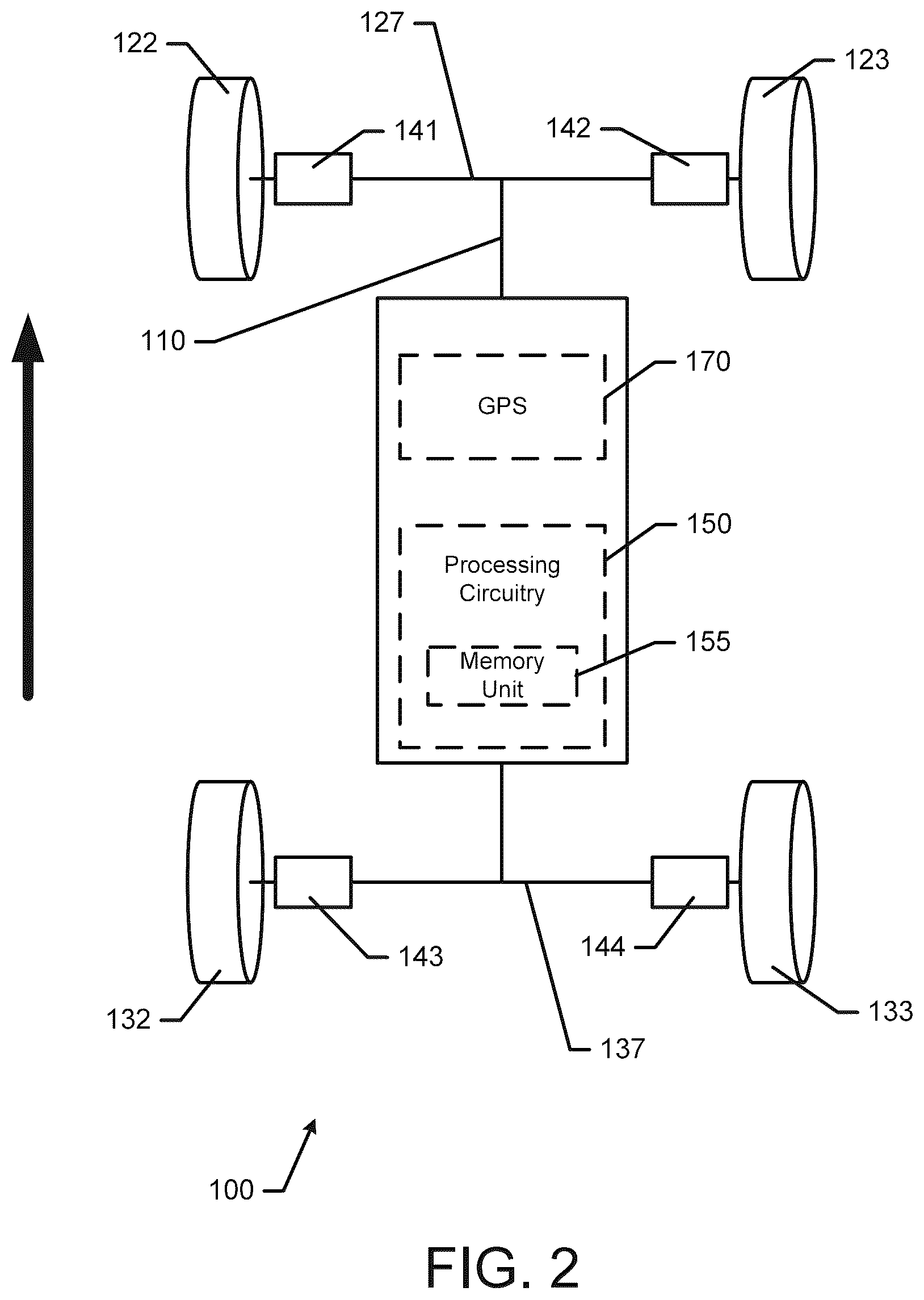 Patent US12319097 Figure 2 – System and method for monitoring tire tread and recommending a tire rotation service