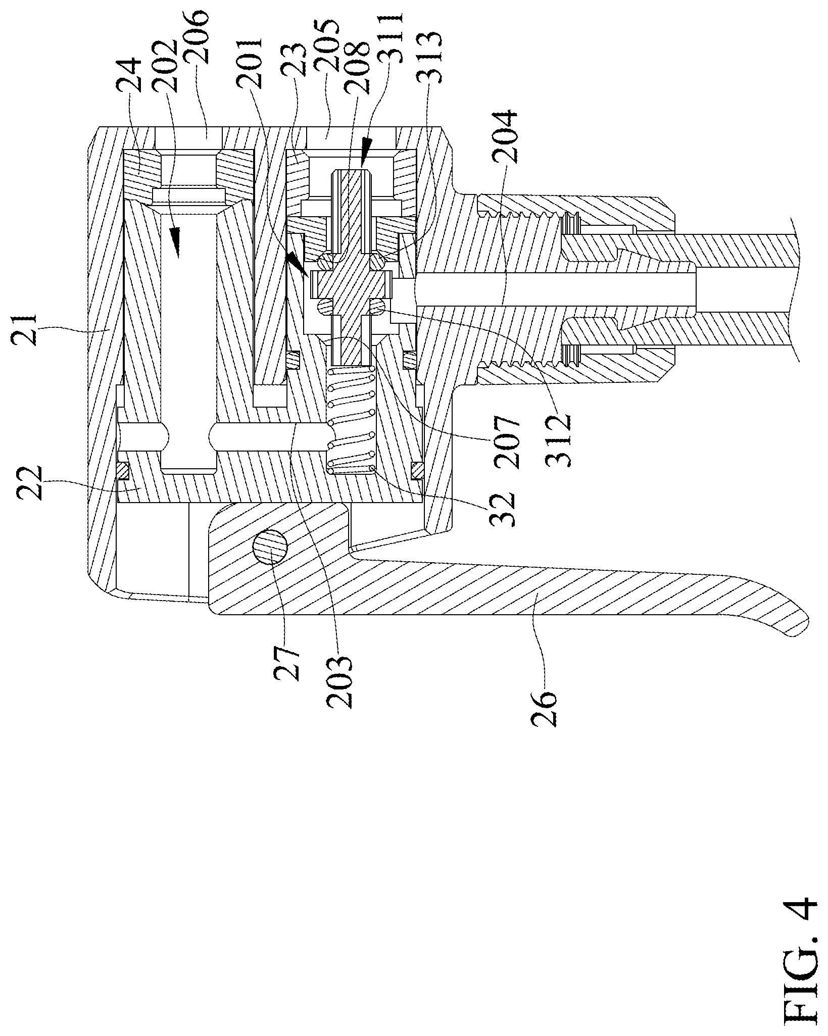 Patent US12319102 Figure 4 – Dual air valve connector for Schrader and Presta valves