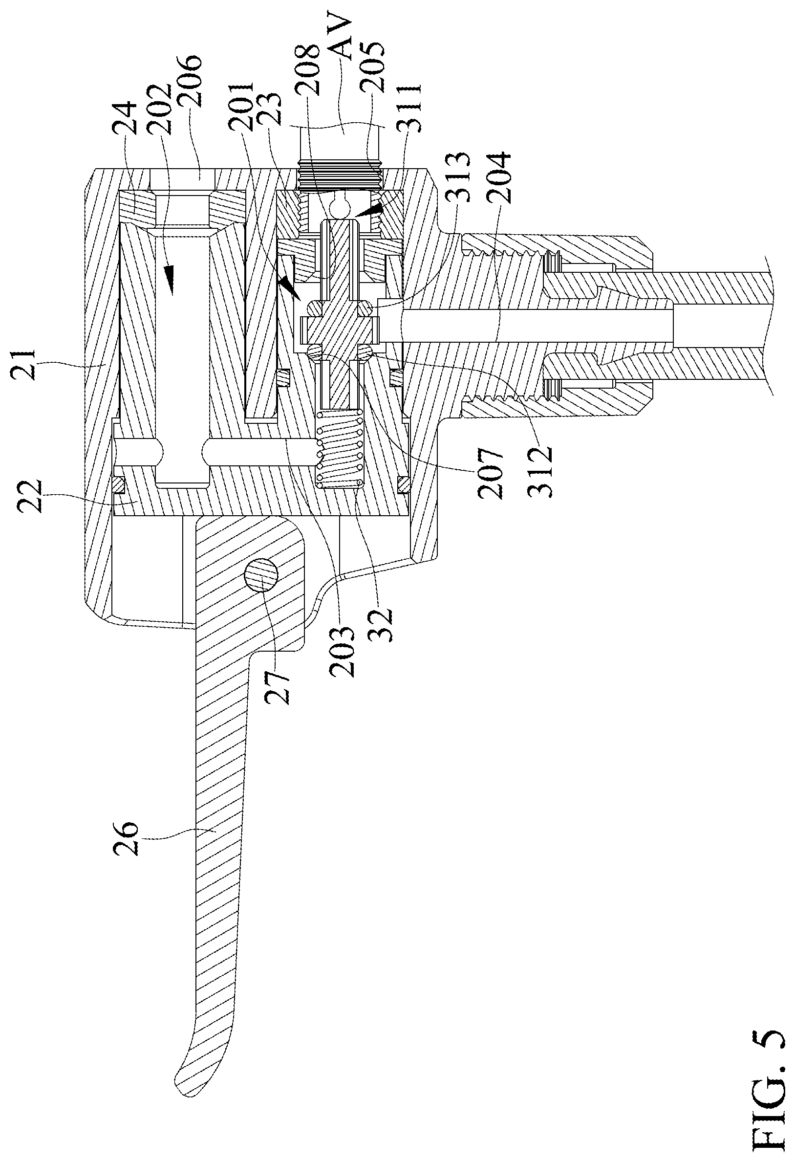 Patent US12319102 Figure 5 – Dual air valve connector for Schrader and Presta valves
