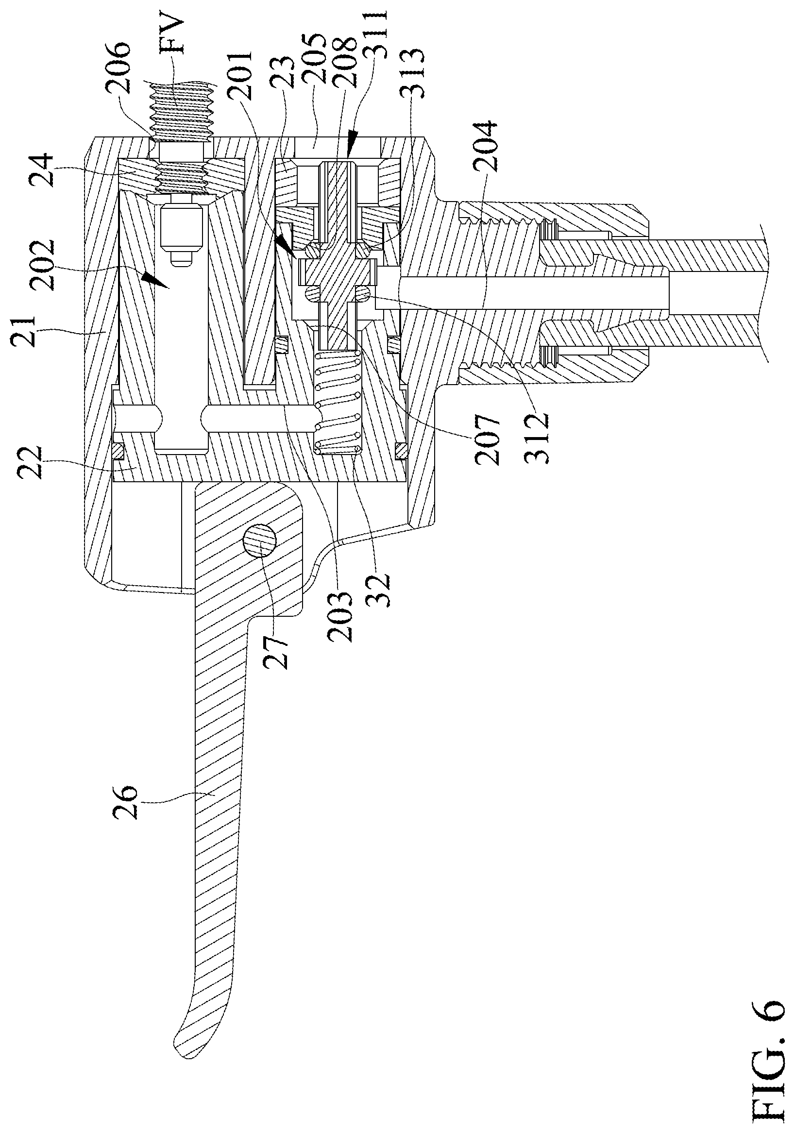 Patent US12319102 Figure 6 – Dual air valve connector for Schrader and Presta valves