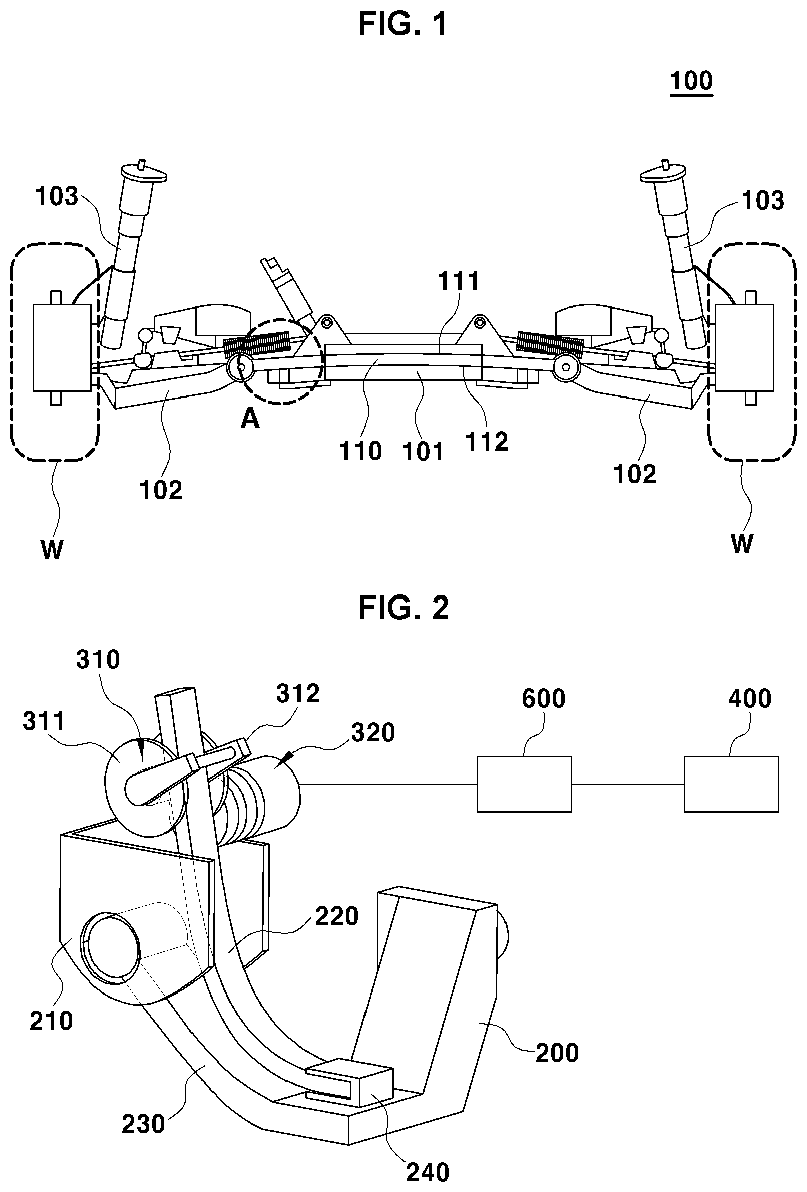 Patent US12319104 Figure 1 – Suspension having leaf spring