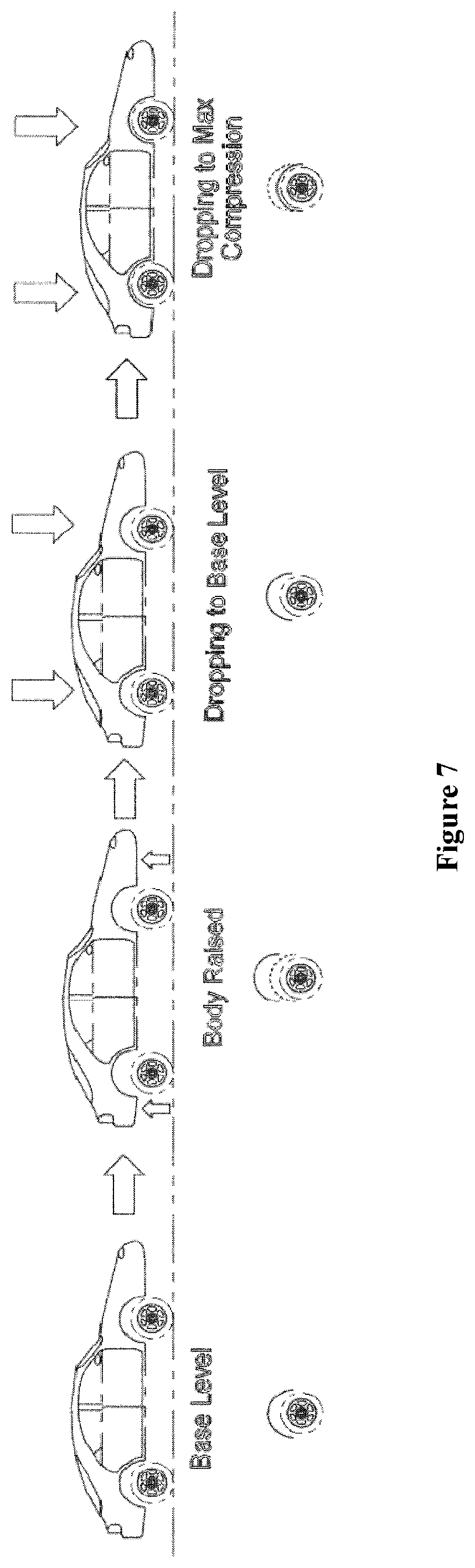 Patent US12319105 Figure 11 – Method and apparatus to dynamically increase tire traction in a vehicle by applying one or more controlled downward directed impulses between a body of the vehicle and a wheel of a vehicle