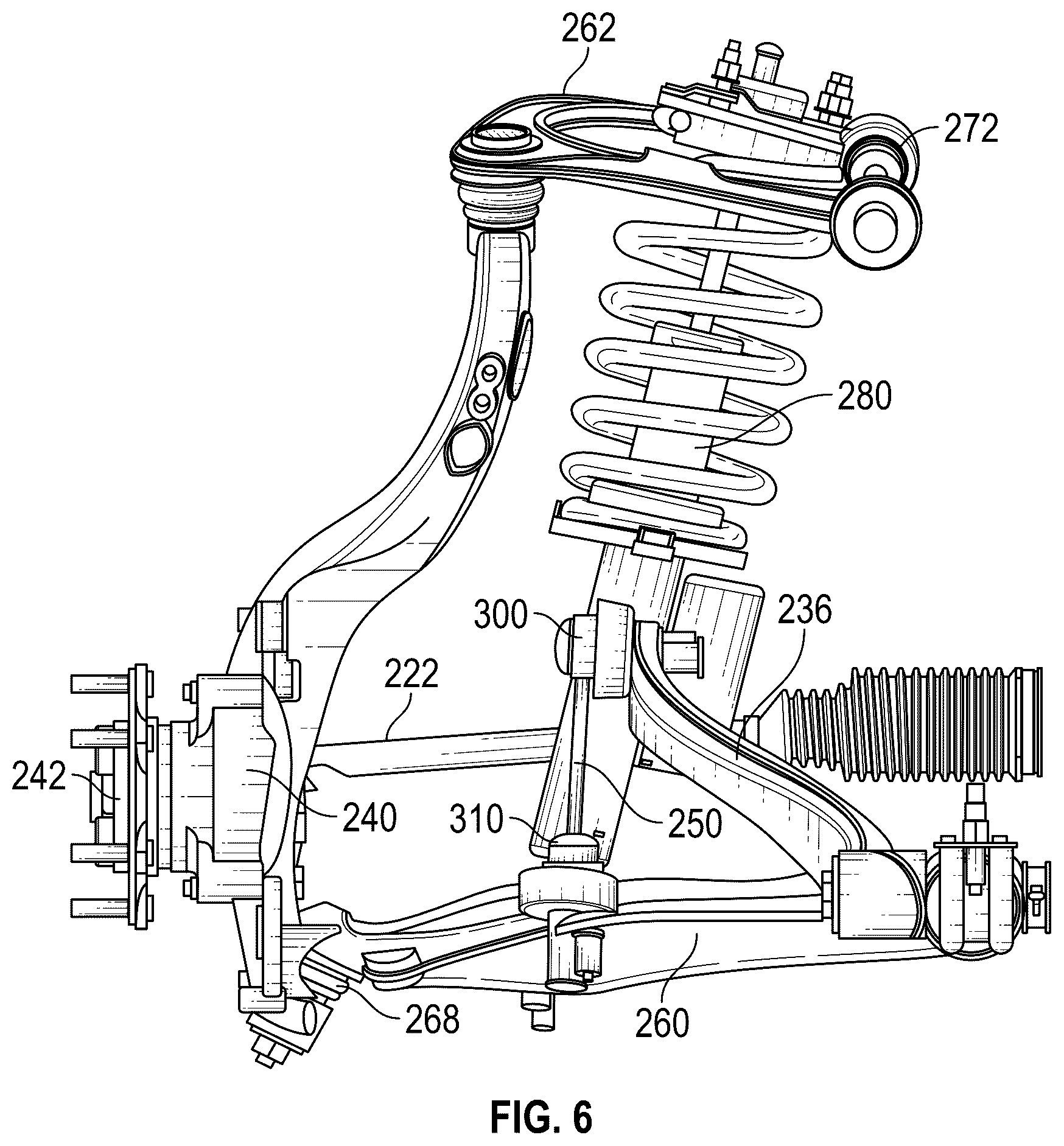 Patent US12319110 Figure 6 – ARB disconnect system with improved roll gradient and understeer characteristics