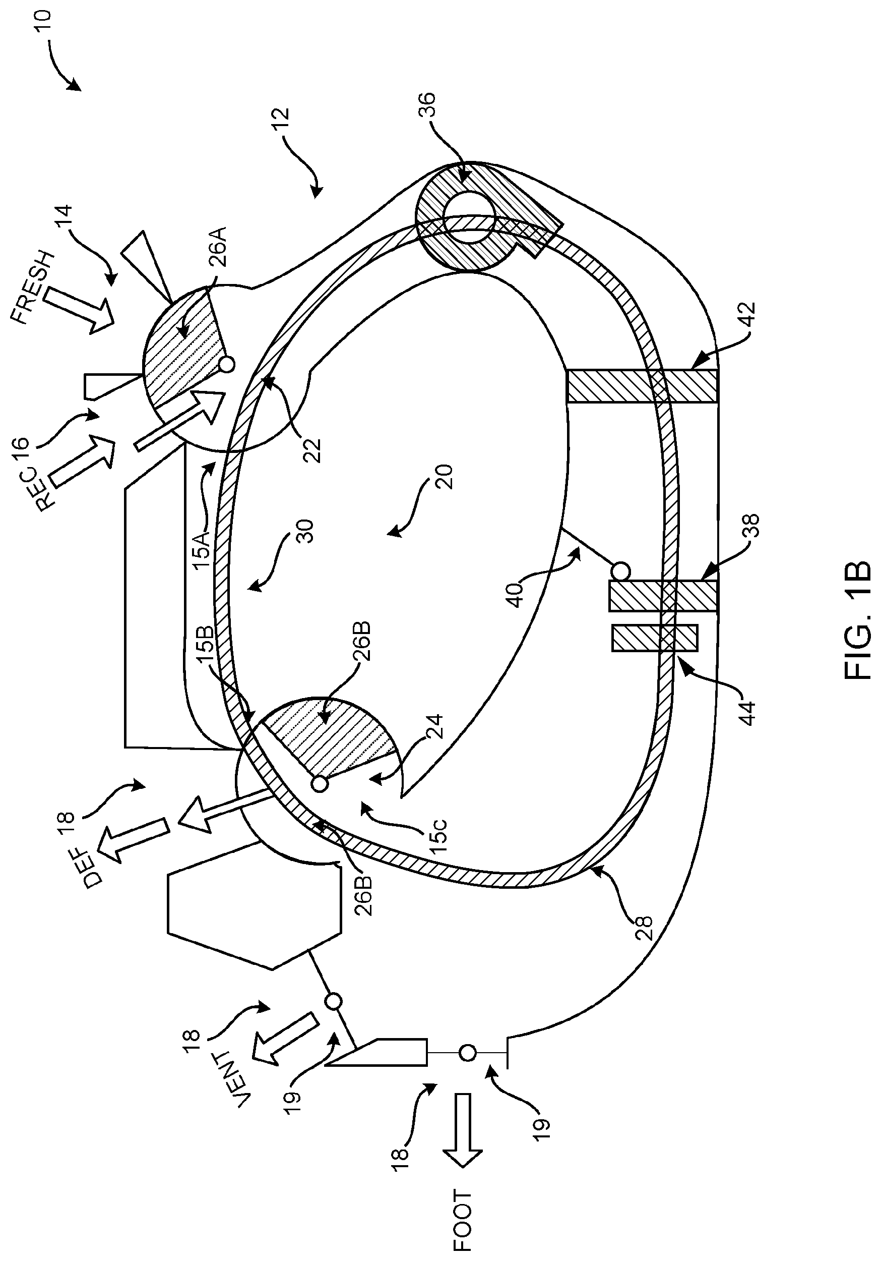 Patent US12319114 Figure 2 – Heating, ventilation, and air conditioning case with extractor port to ambient