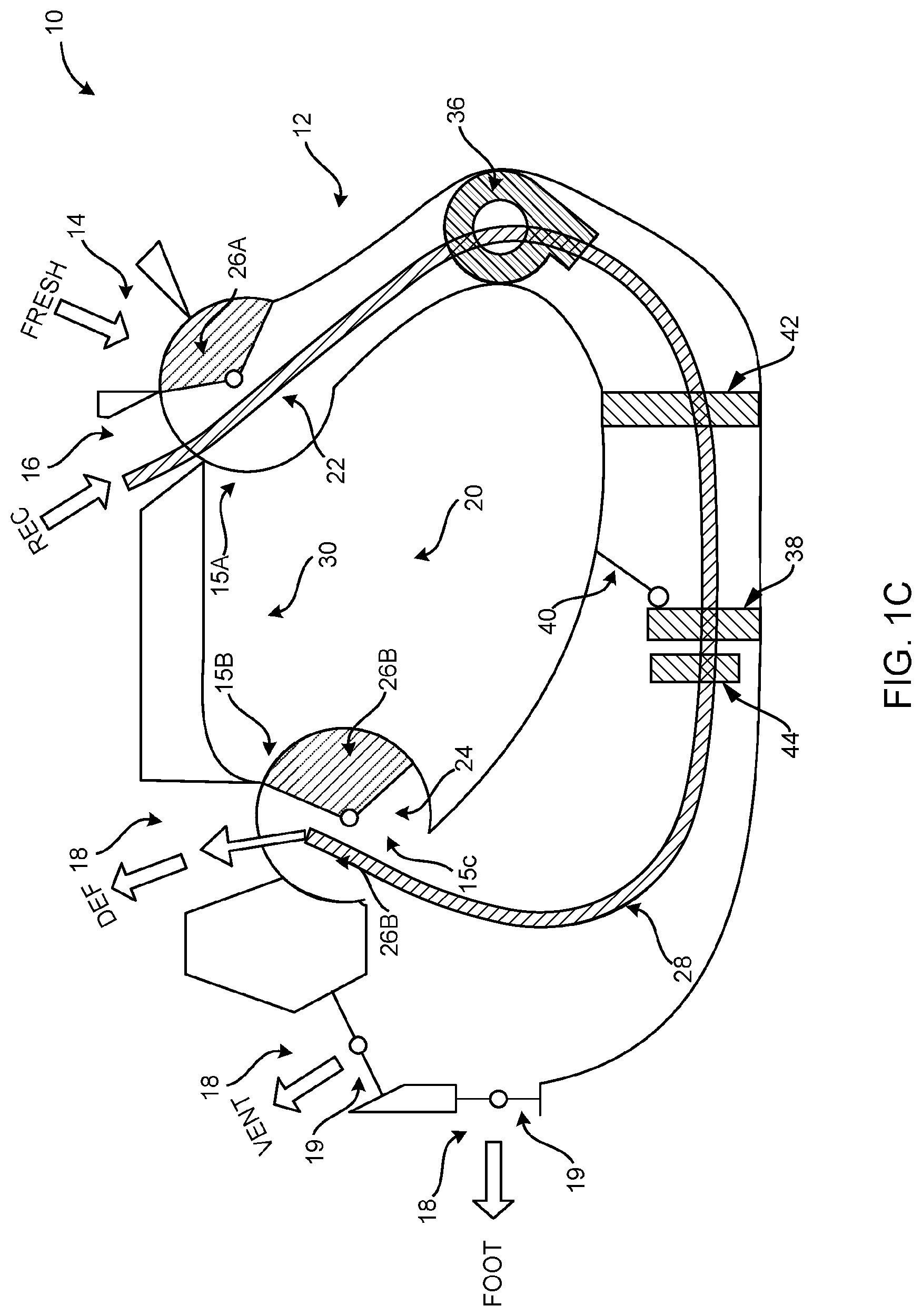 Patent US12319114 Figure 3 – Heating, ventilation, and air conditioning case with extractor port to ambient