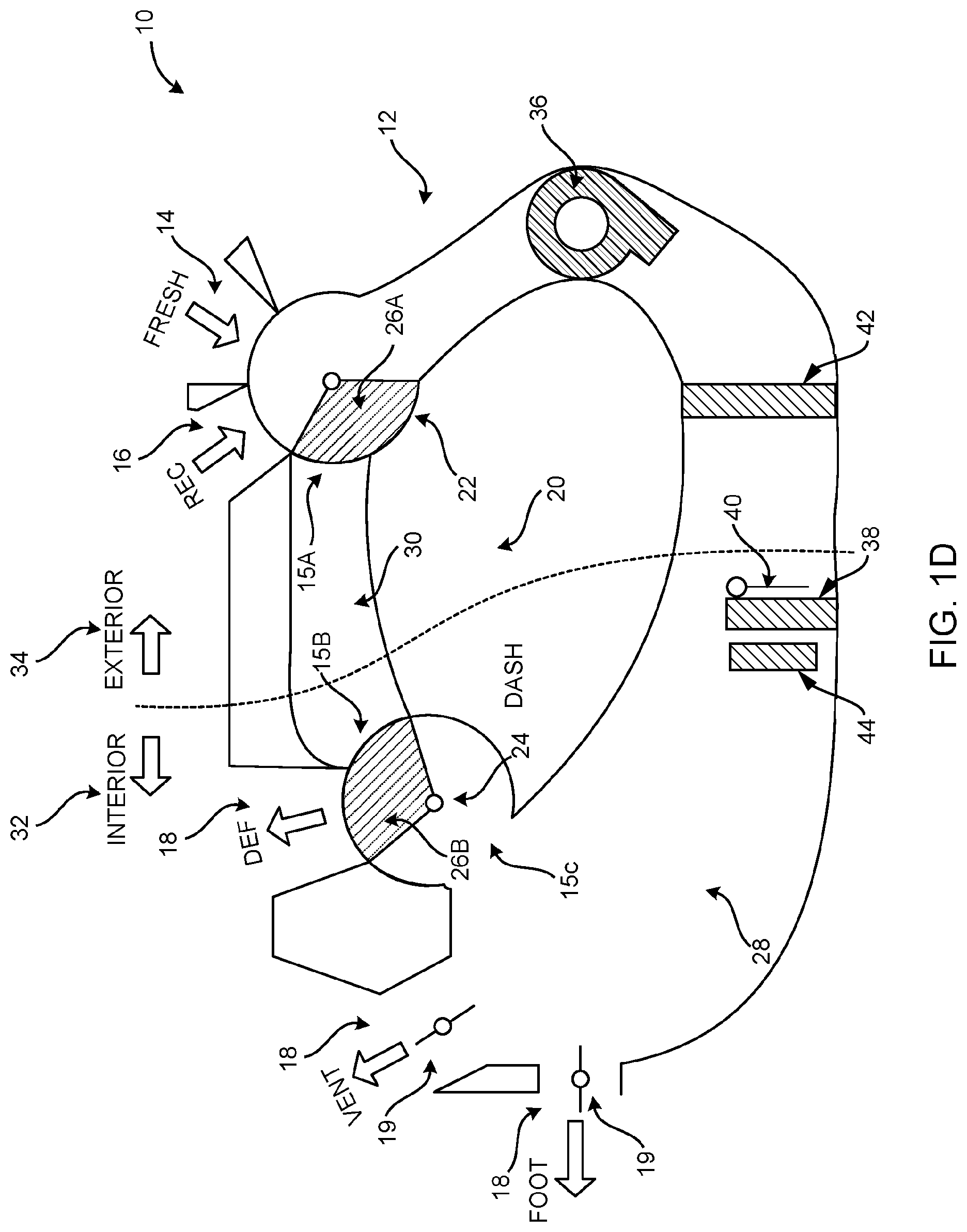 Patent US12319114 Figure 4 – Heating, ventilation, and air conditioning case with extractor port to ambient