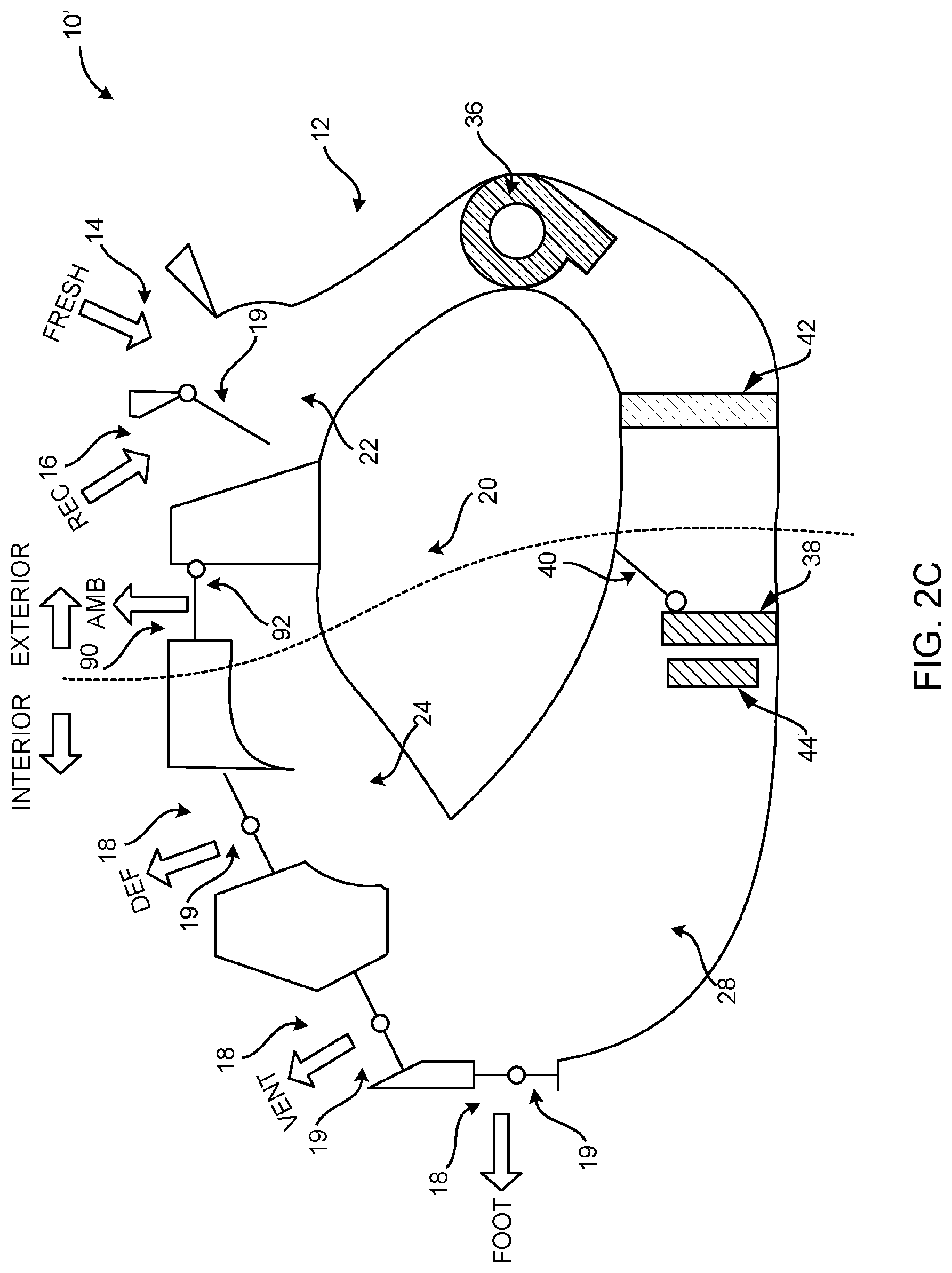 Patent US12319114 Figure 12 – Heating, ventilation, and air conditioning case with extractor port to ambient