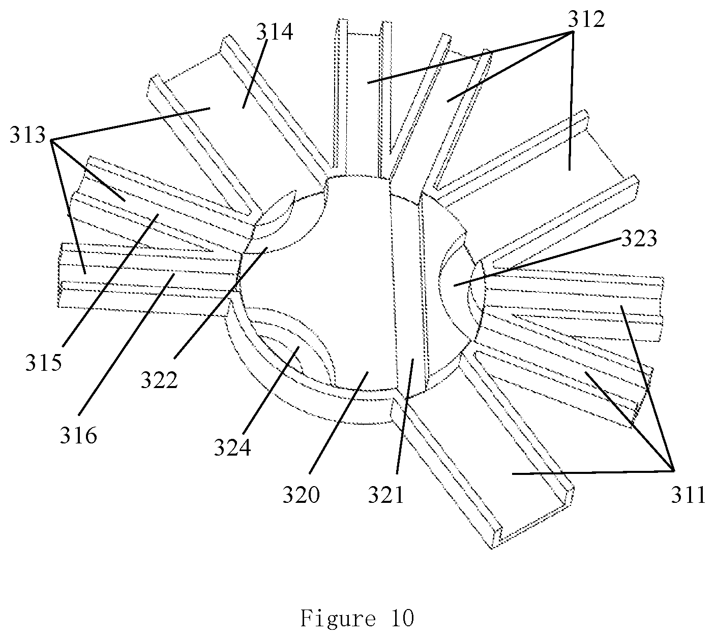 Patent US12319116 Figure 8 – Multi-ports valve and thermal management system having same