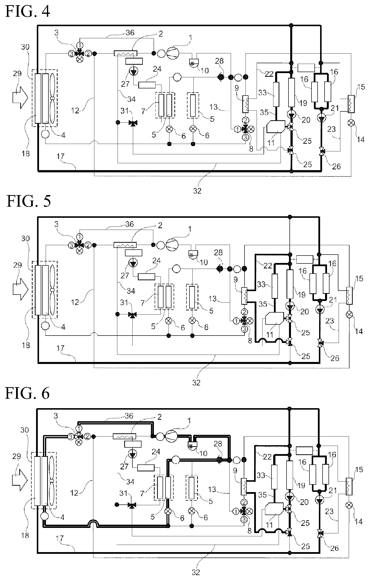 Patent US12319127 Figure 2 – Heat pump arrangement with indirect battery heating for battery-operated motor vehicles and method of operating a heat pump arrangement
