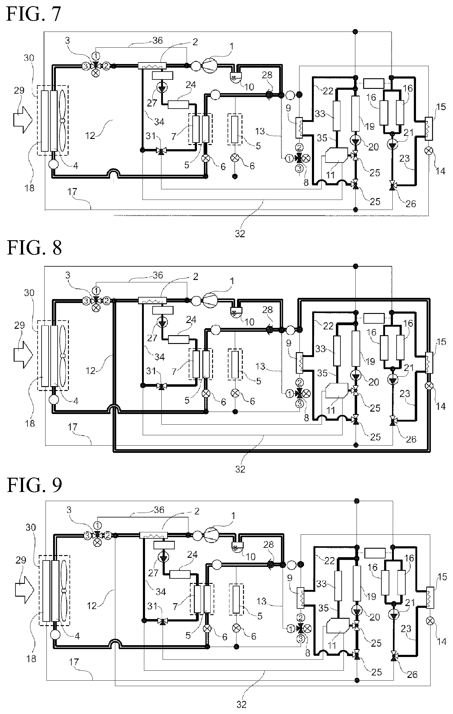 Patent US12319127 Figure 3 – Heat pump arrangement with indirect battery heating for battery-operated motor vehicles and method of operating a heat pump arrangement
