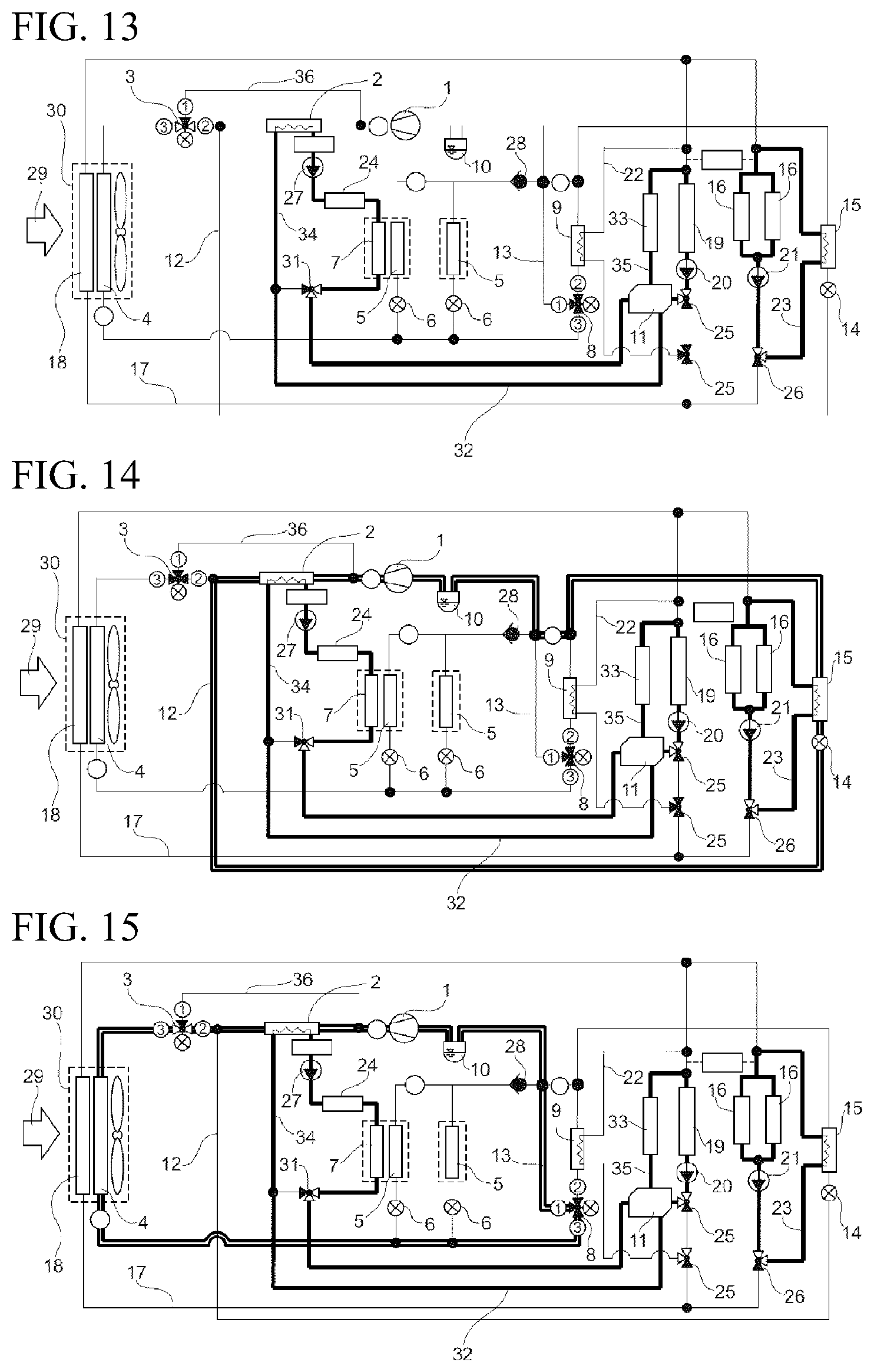Patent US12319127 Figure 5 – Heat pump arrangement with indirect battery heating for battery-operated motor vehicles and method of operating a heat pump arrangement