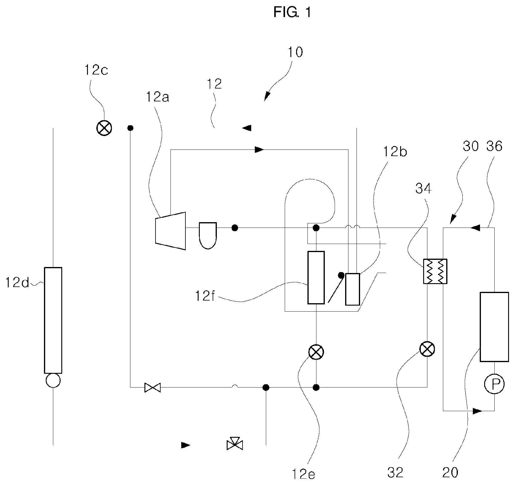 Patent US12319128 Figure 1 – Vehicular heat management system