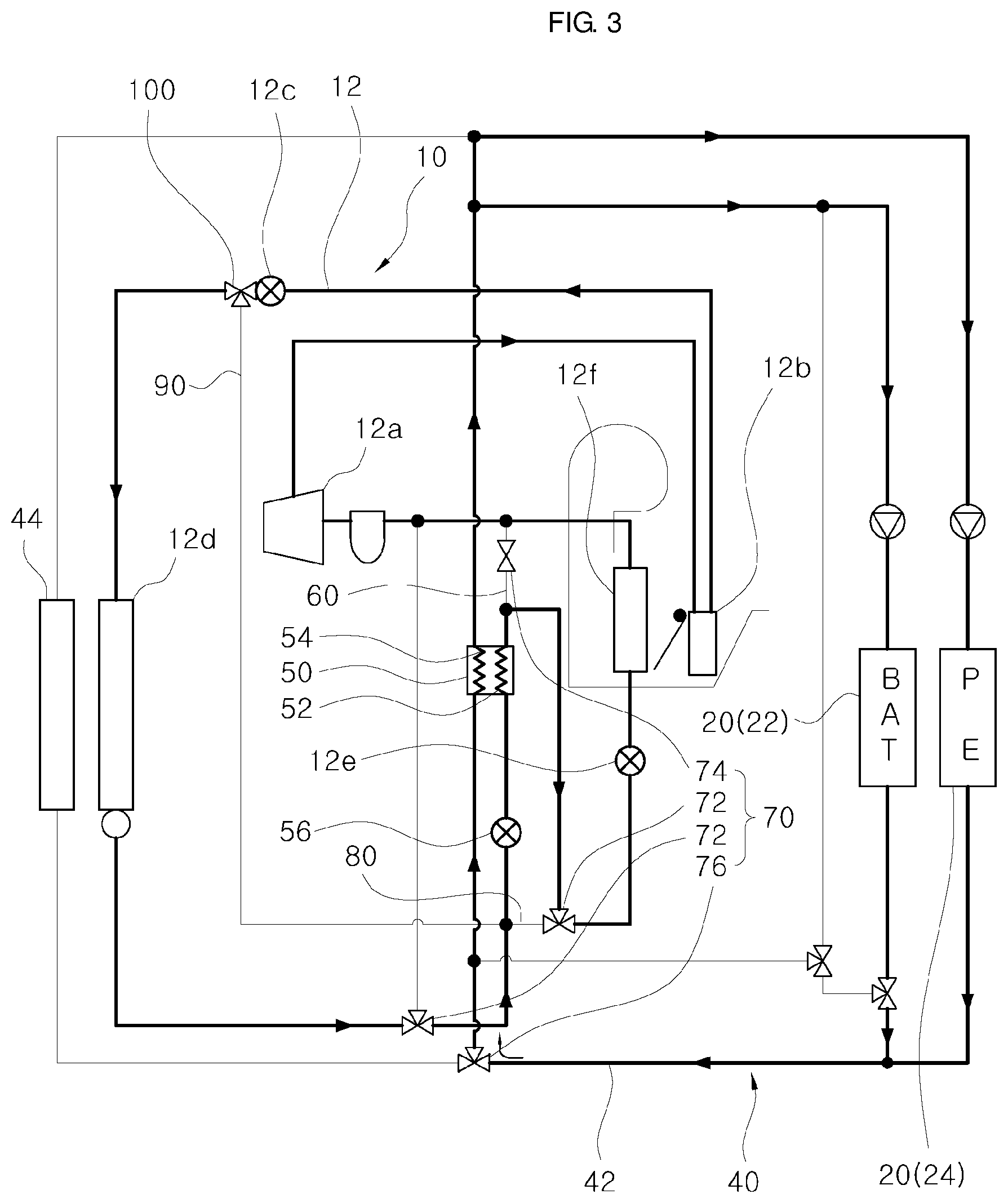 Patent US12319128 Figure 3 – Vehicular heat management system