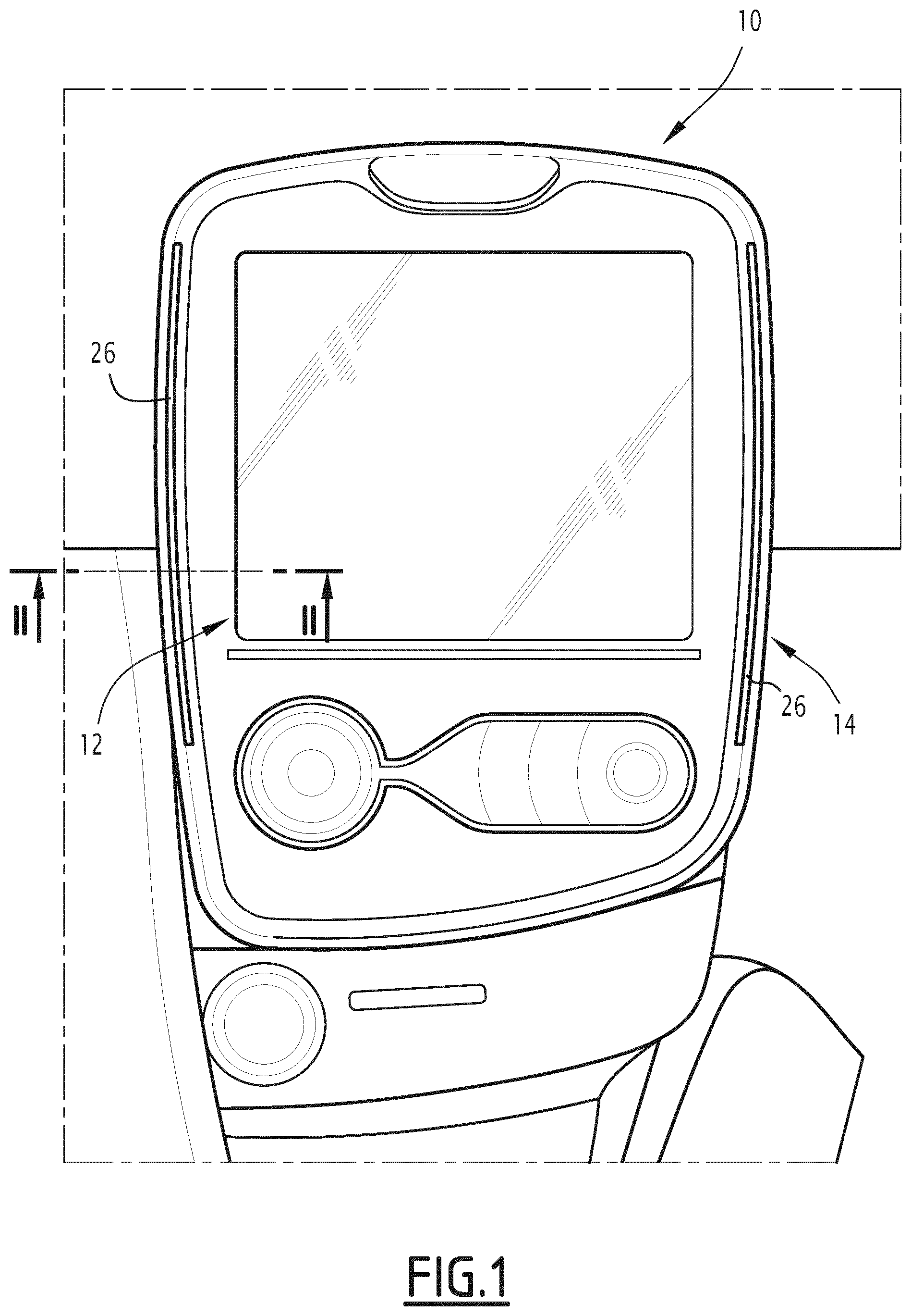 Patent US12319129 Figure 1 – Vehicle trim component comprising a functional element and an aerator