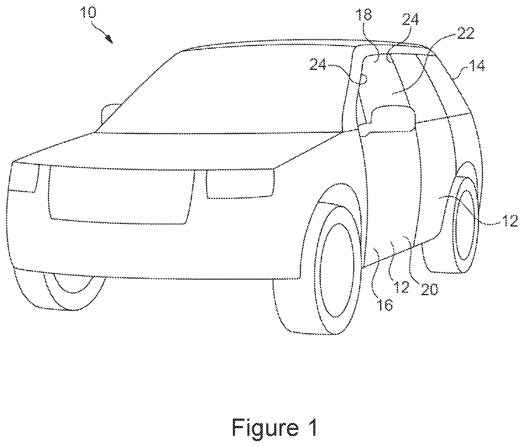 Patent US12319130 — Vehicle door assembly — Figure 1
