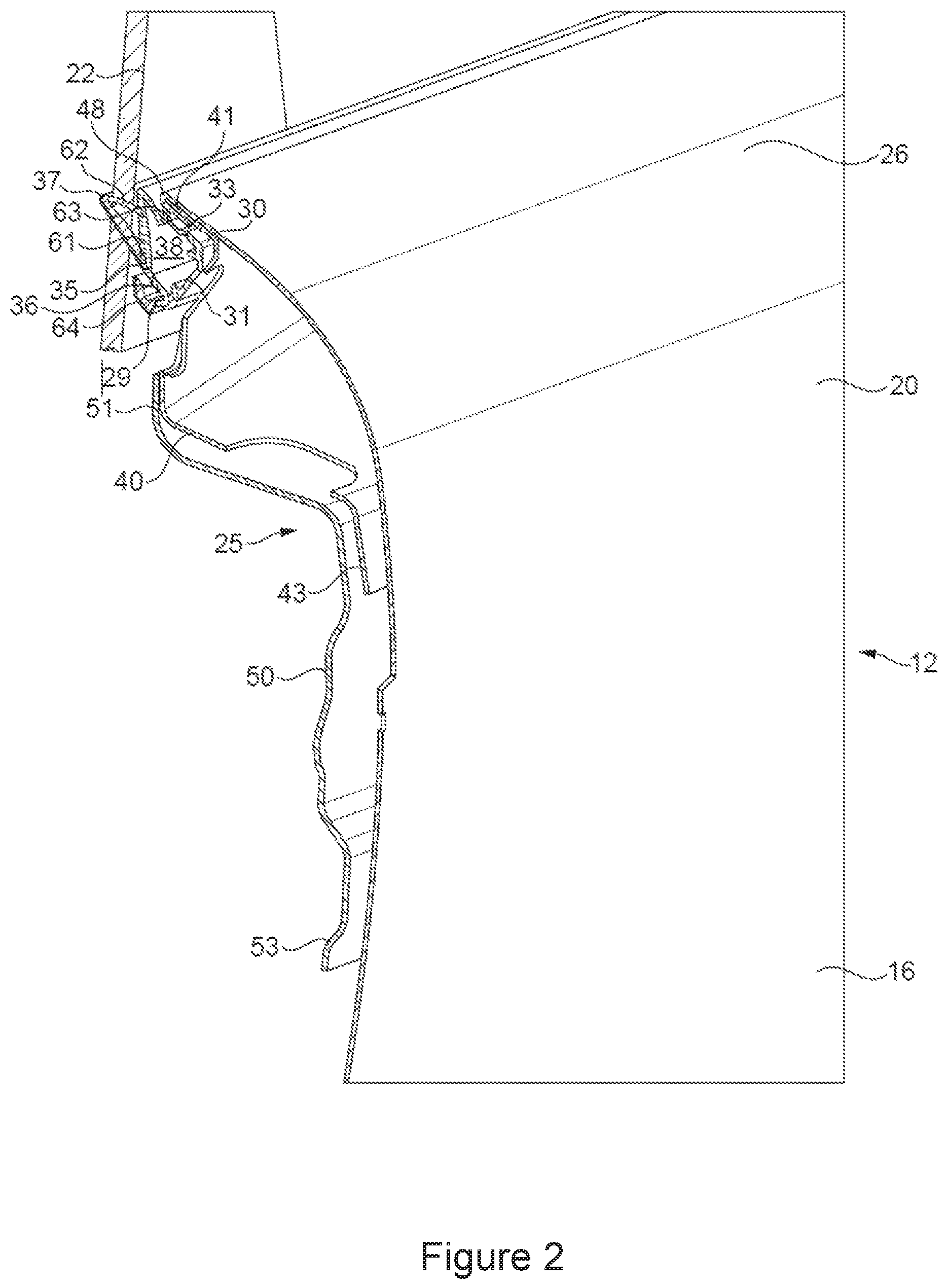 Patent US12319130 Figure 2 – Vehicle door assembly