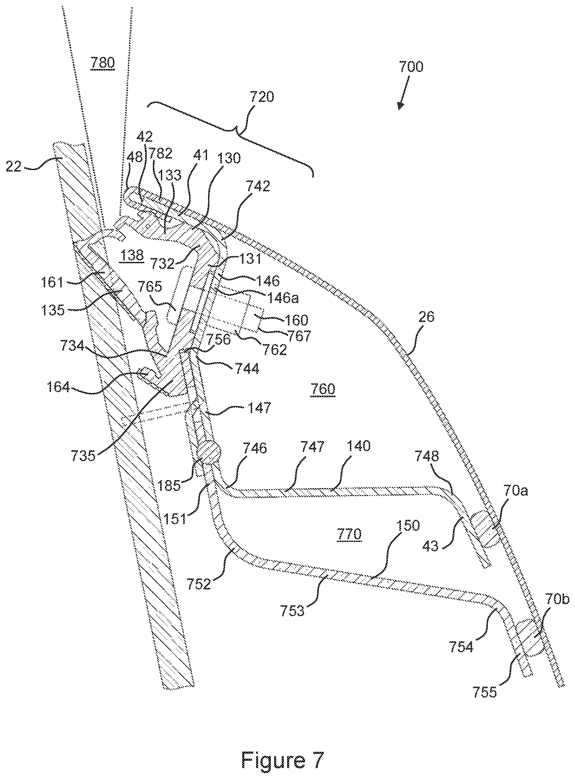 Patent US12319130 Figure 7 – Vehicle door assembly