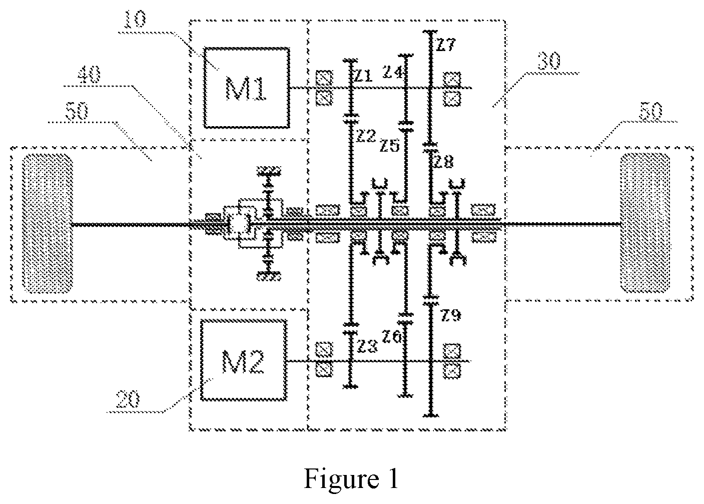 Patent US12319132 Figure 1 – Electric drive axle and automobile