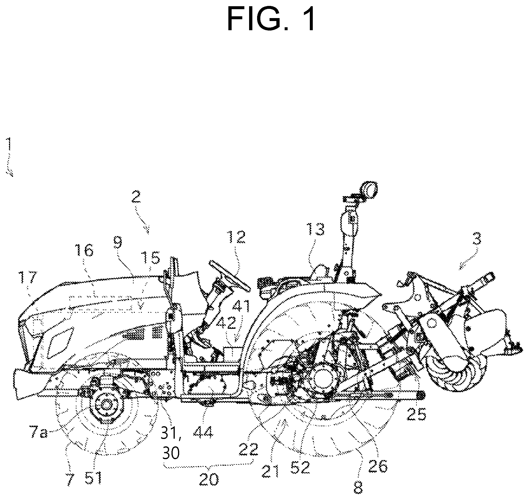 Patent US12319134 — Electric tractor — Figure 1