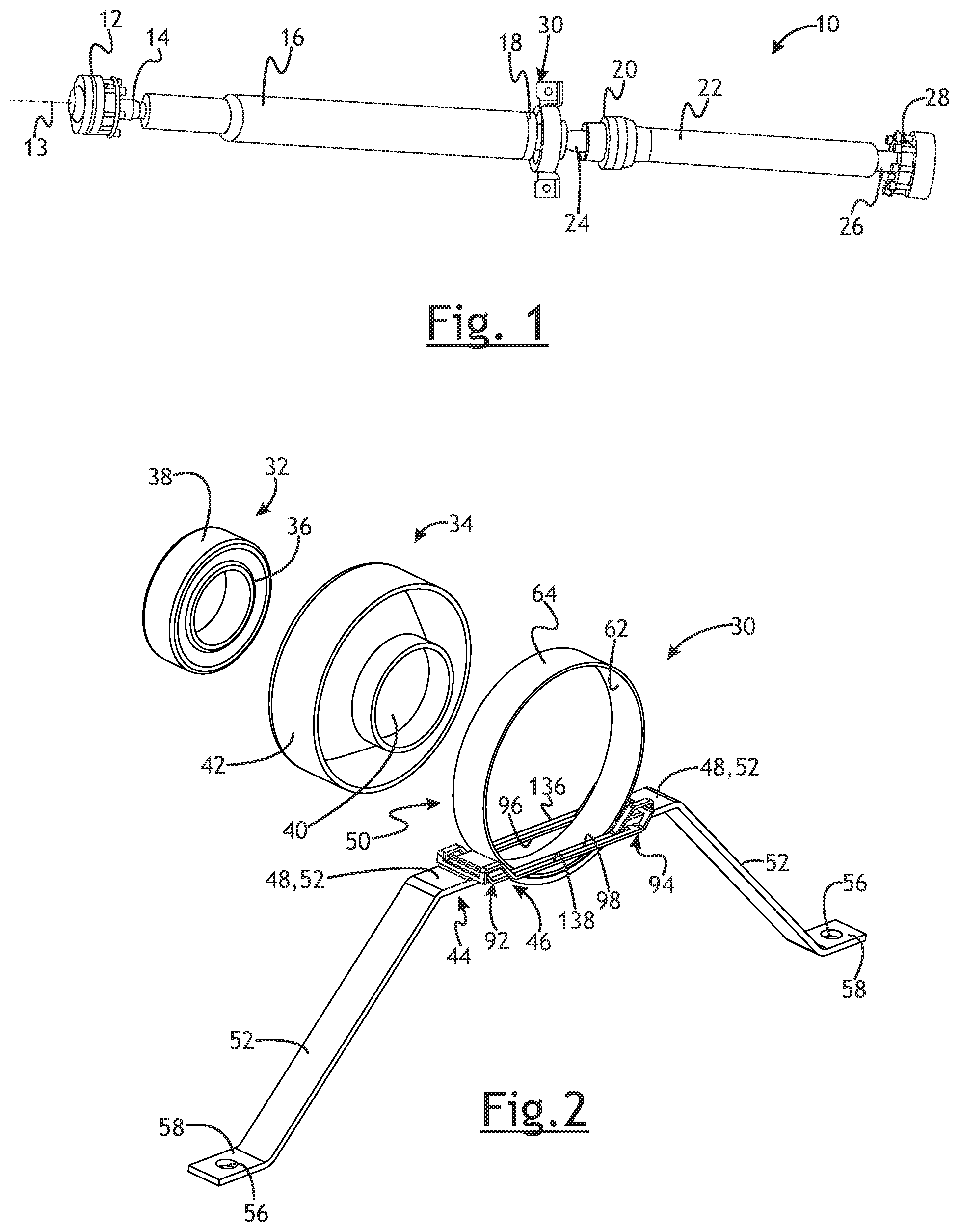 Patent US12319137 Figure 1 – Bracket for a rotating shaft