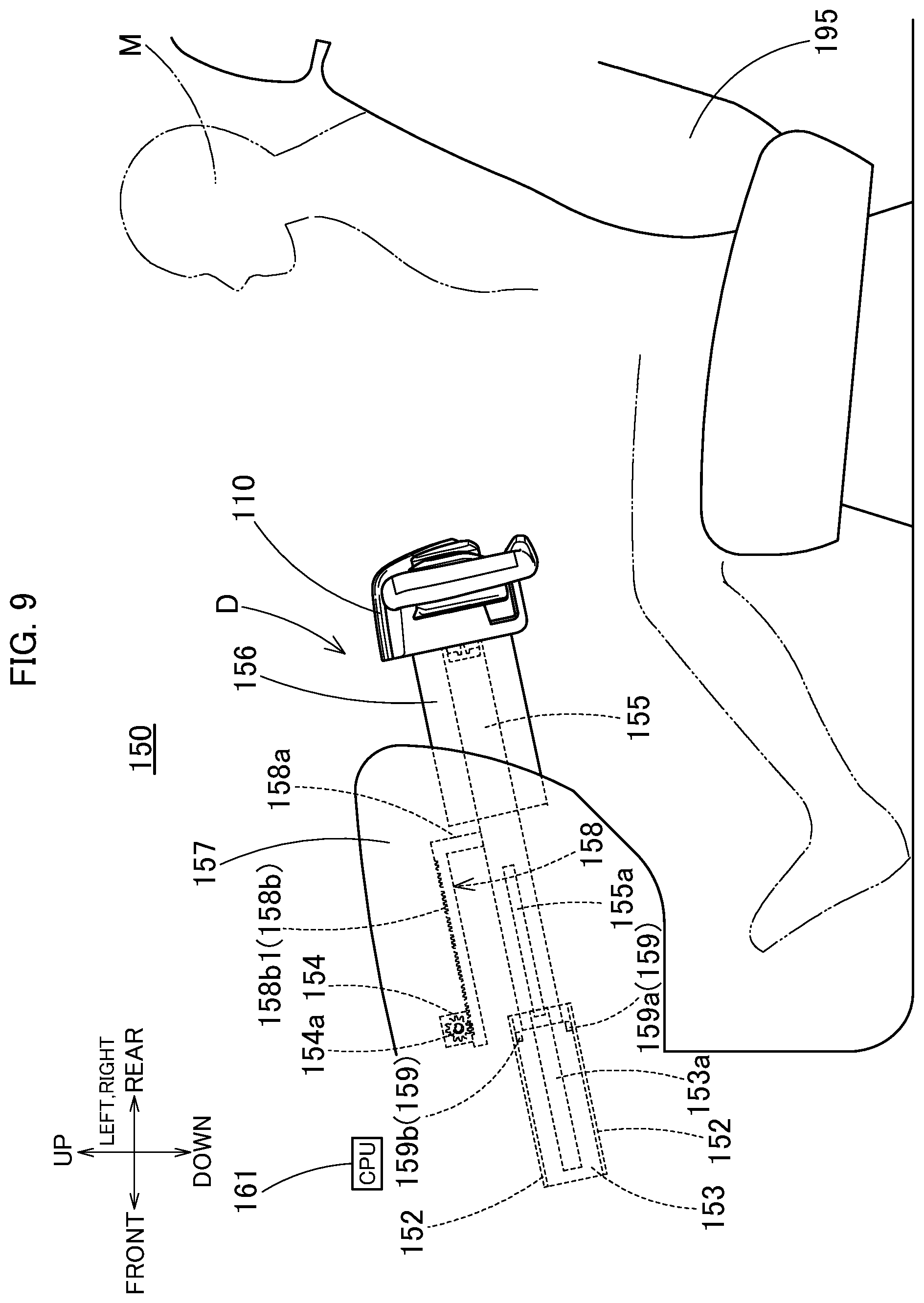 Patent US12319141 Figure 9 – Steering wheel and vehicle control device