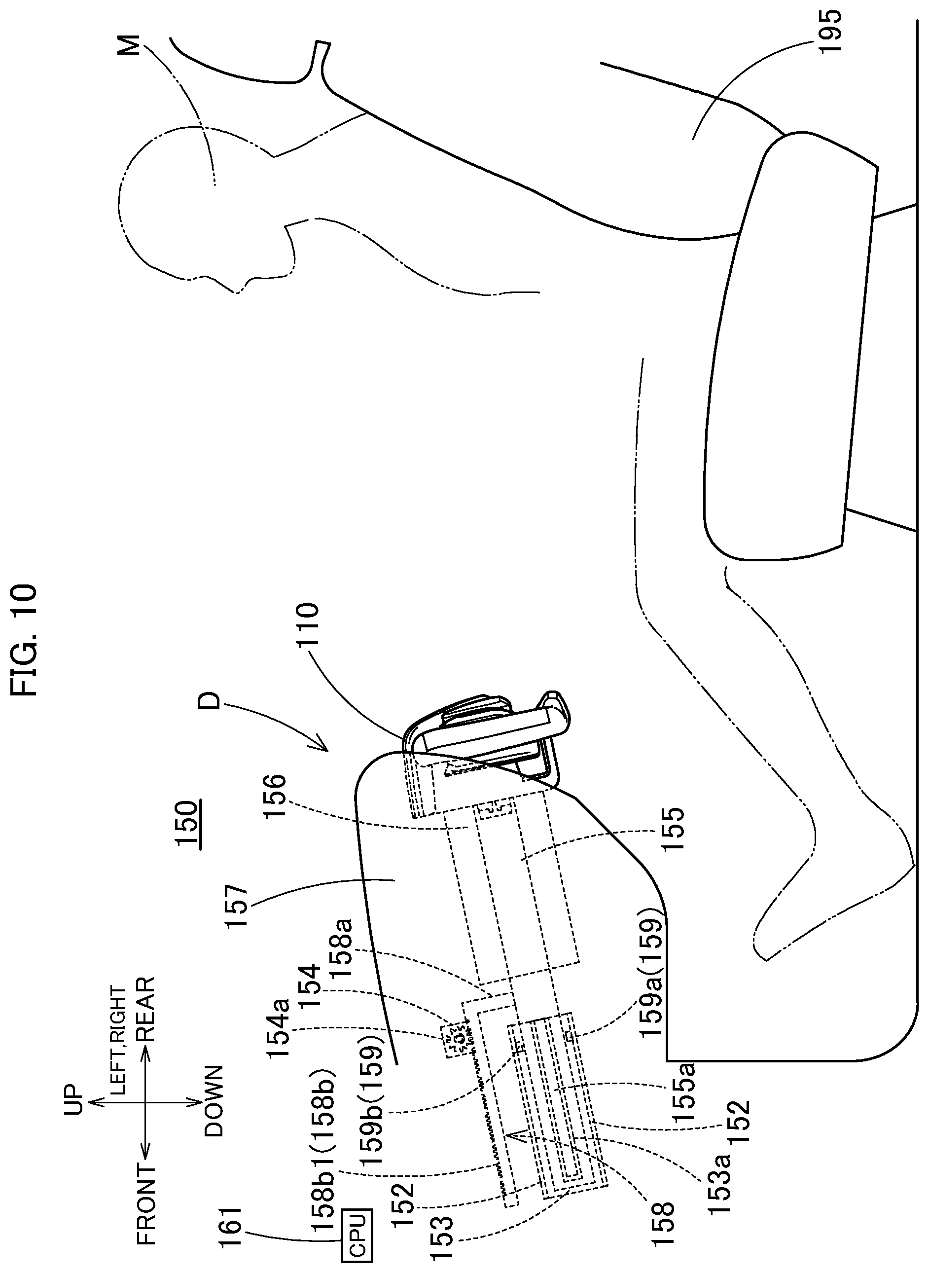 Patent US12319141 Figure 10 – Steering wheel and vehicle control device