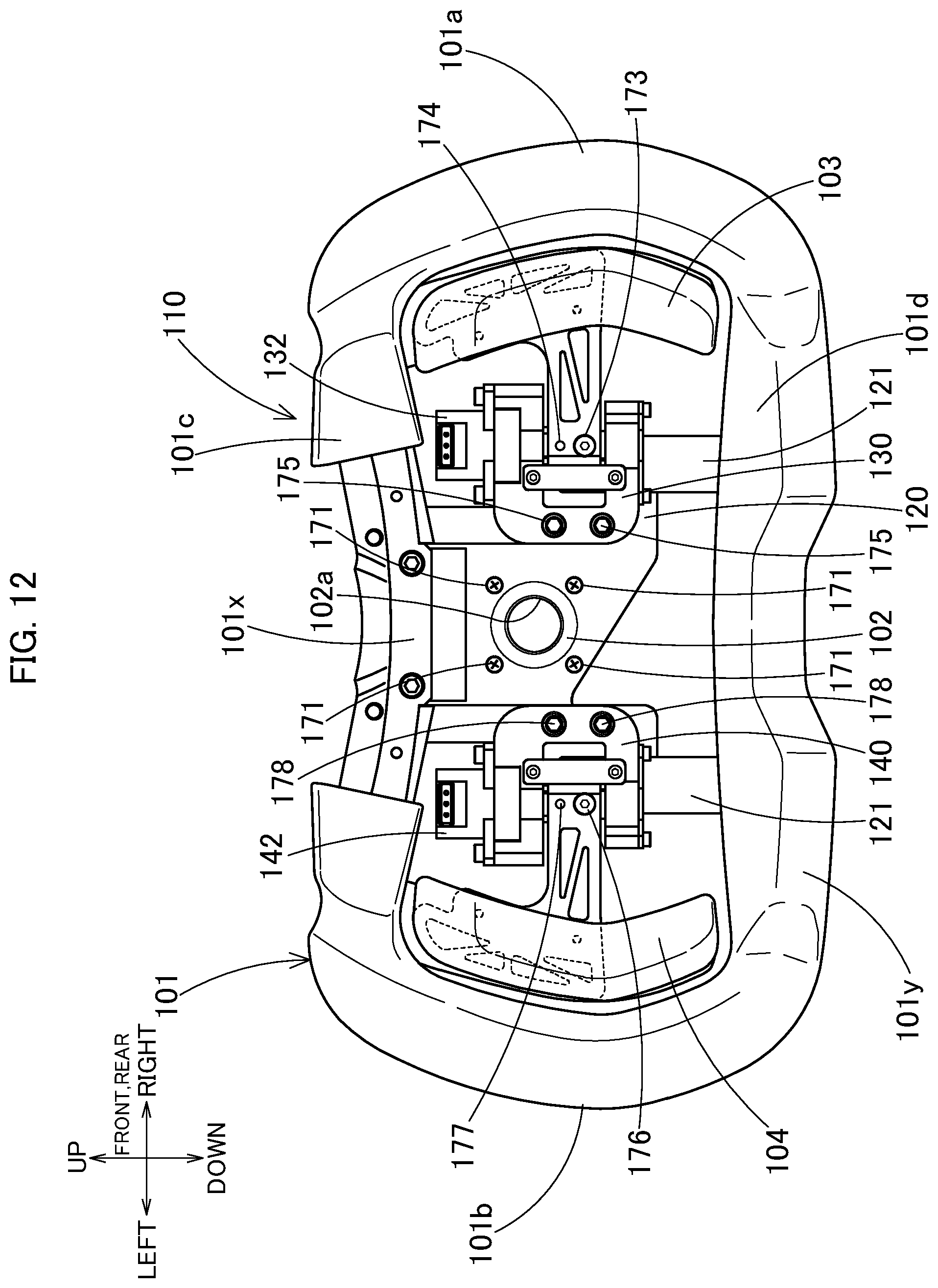 Patent US12319141 Figure 12 – Steering wheel and vehicle control device