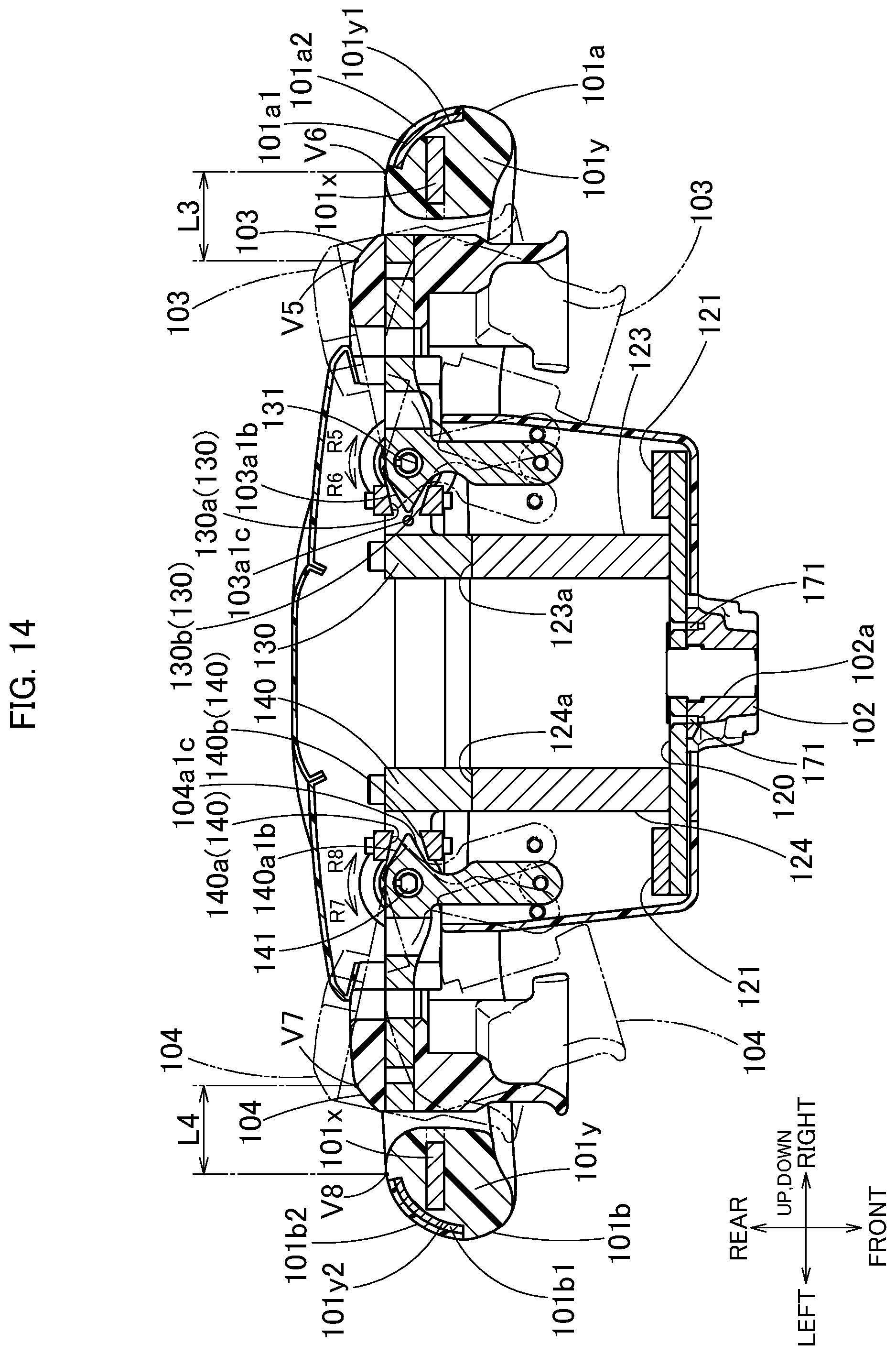 Patent US12319141 Figure 14 – Steering wheel and vehicle control device