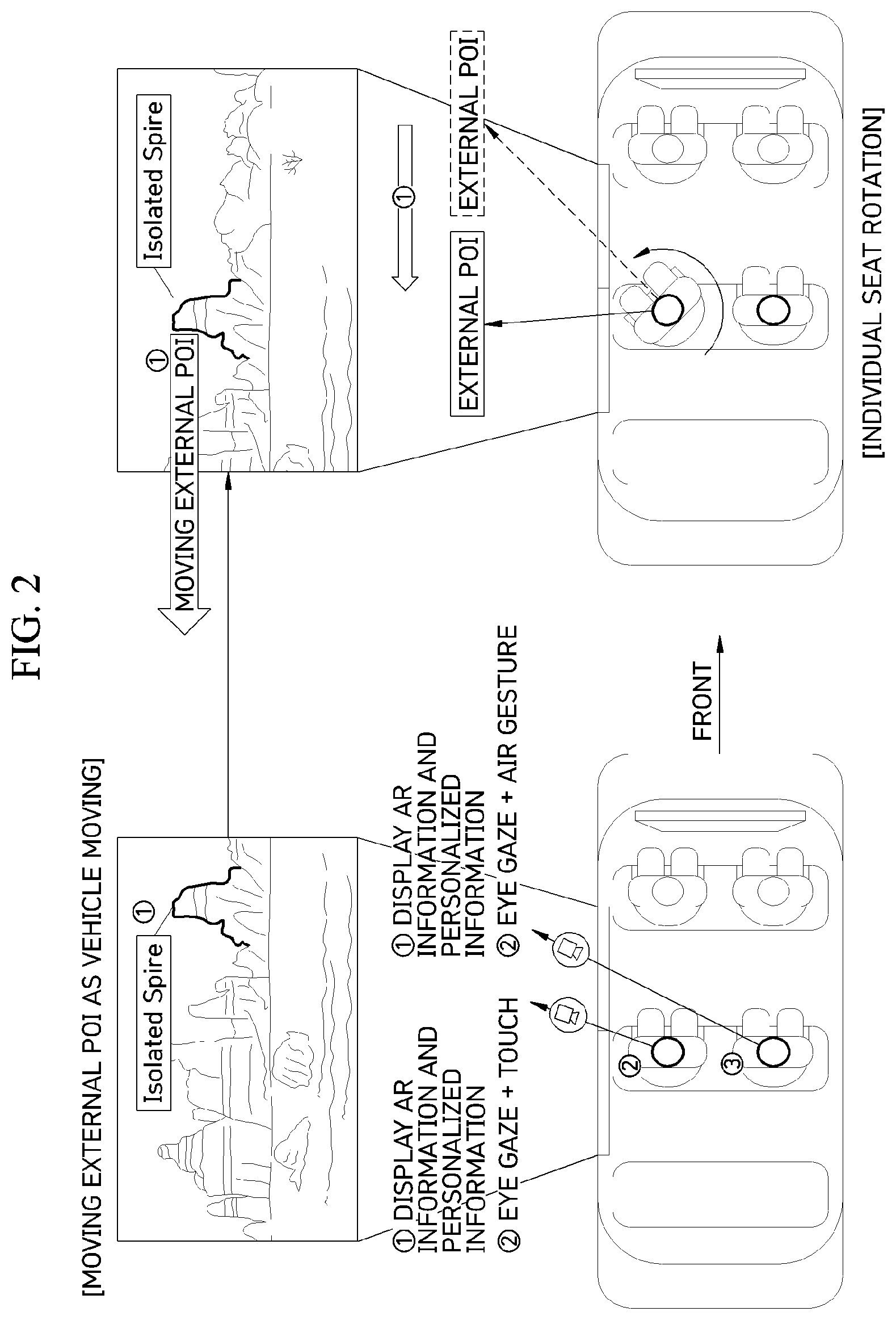 Patent US12319142 Figure 2 – System for controlling vehicle display based on occupant's gaze departure