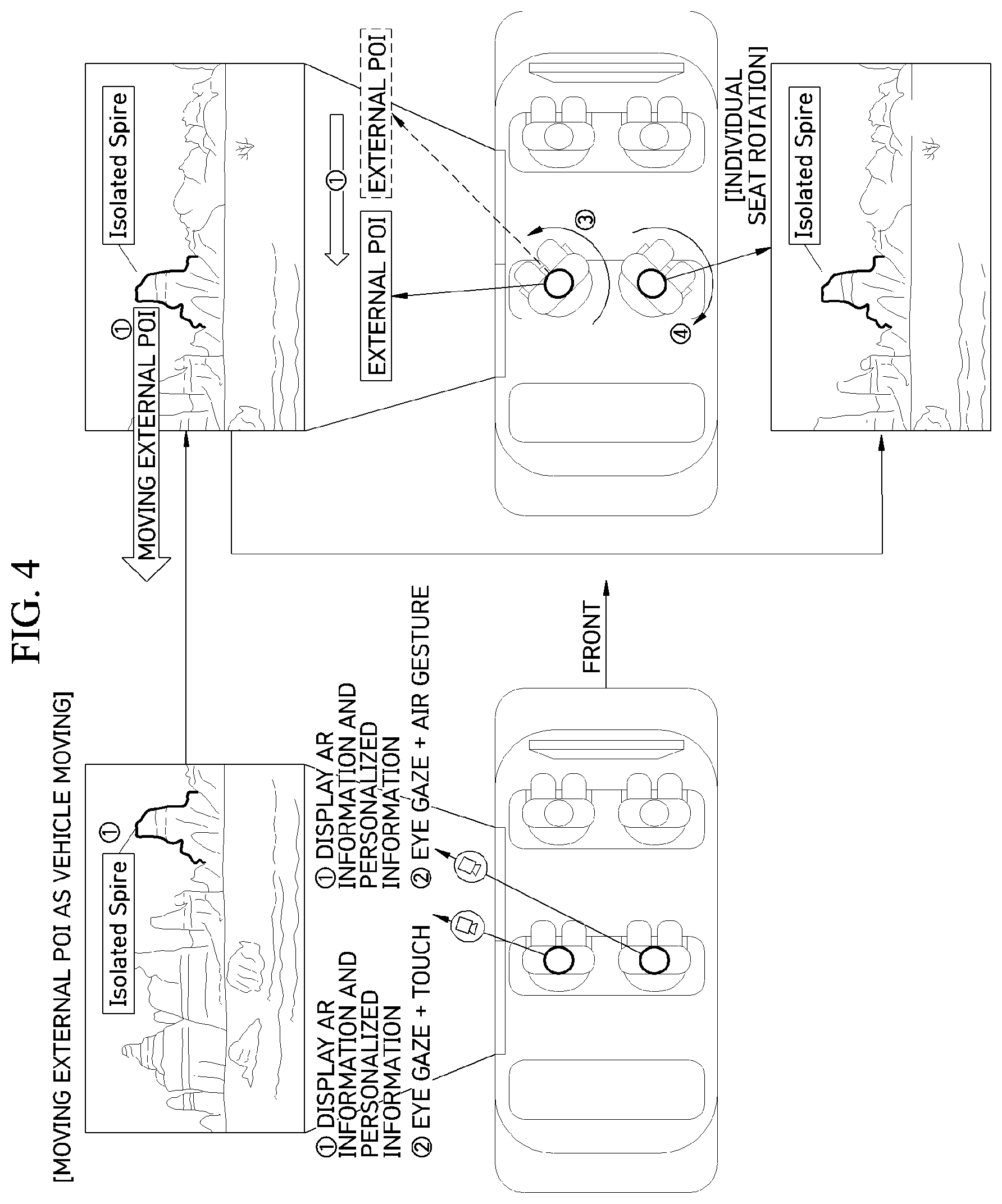 Patent US12319142 Figure 4 – System for controlling vehicle display based on occupant's gaze departure