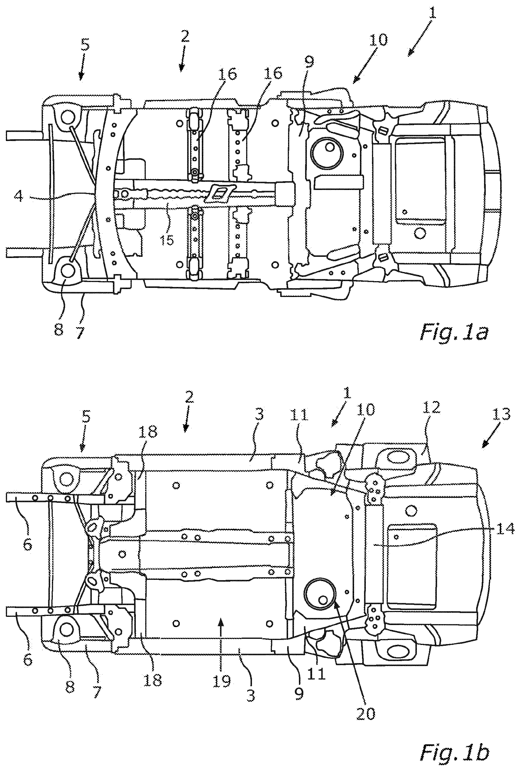Patent US12319145 Figure 1 – Energy-store floor assembly for an electrically drivable passenger car