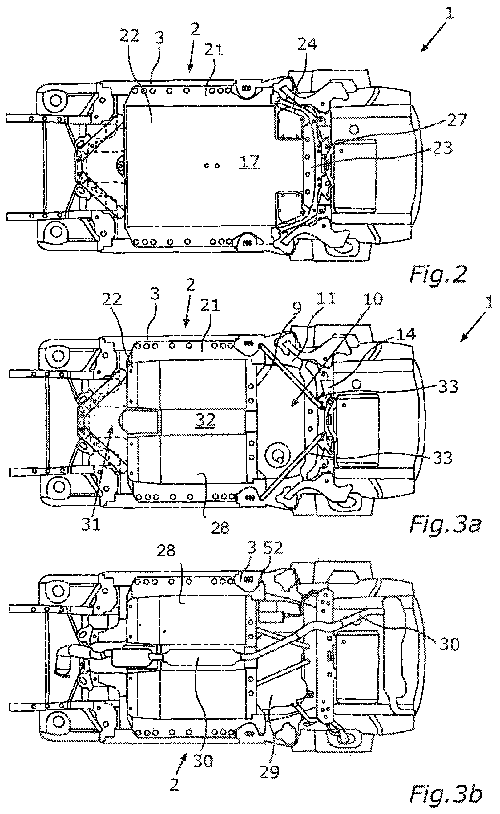 Patent US12319145 Figure 2 – Energy-store floor assembly for an electrically drivable passenger car