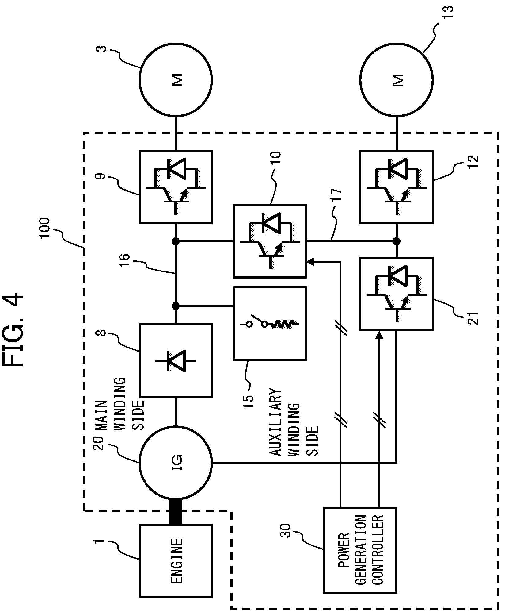 Patent US12319155 Figure 4 – Drive system for dump truck