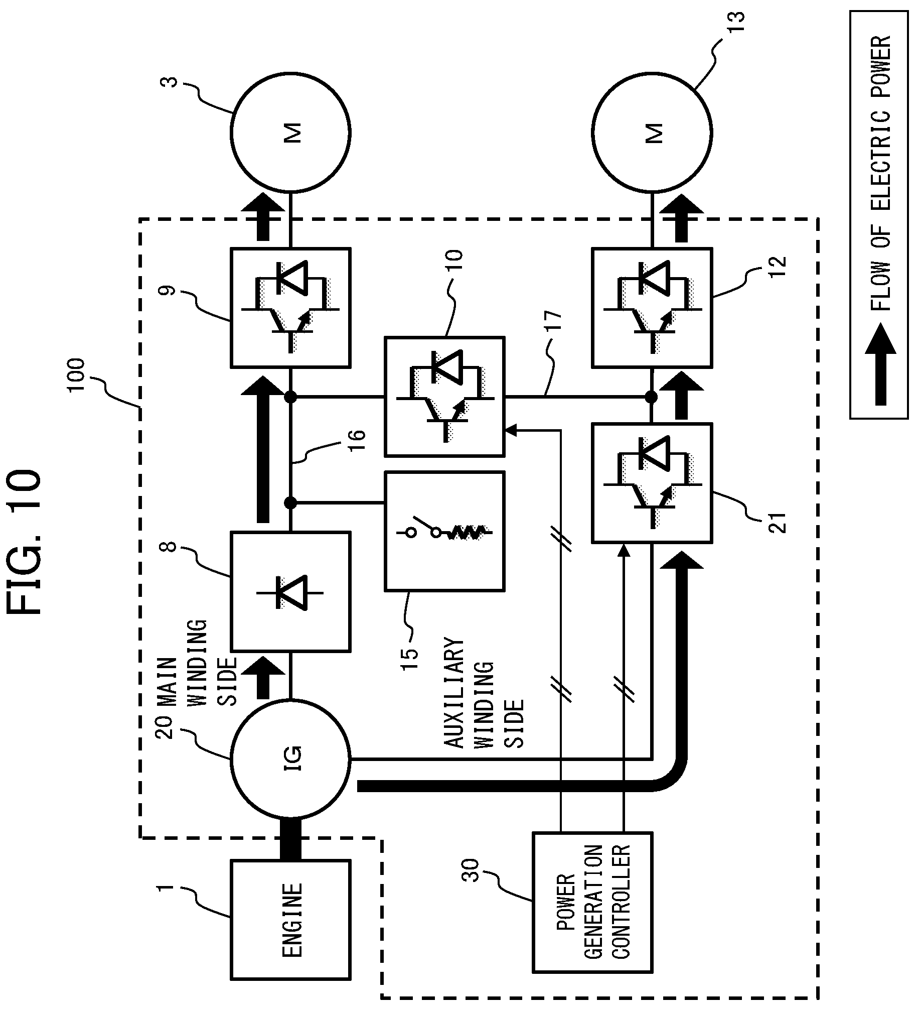 Patent US12319155 Figure 9 – Drive system for dump truck