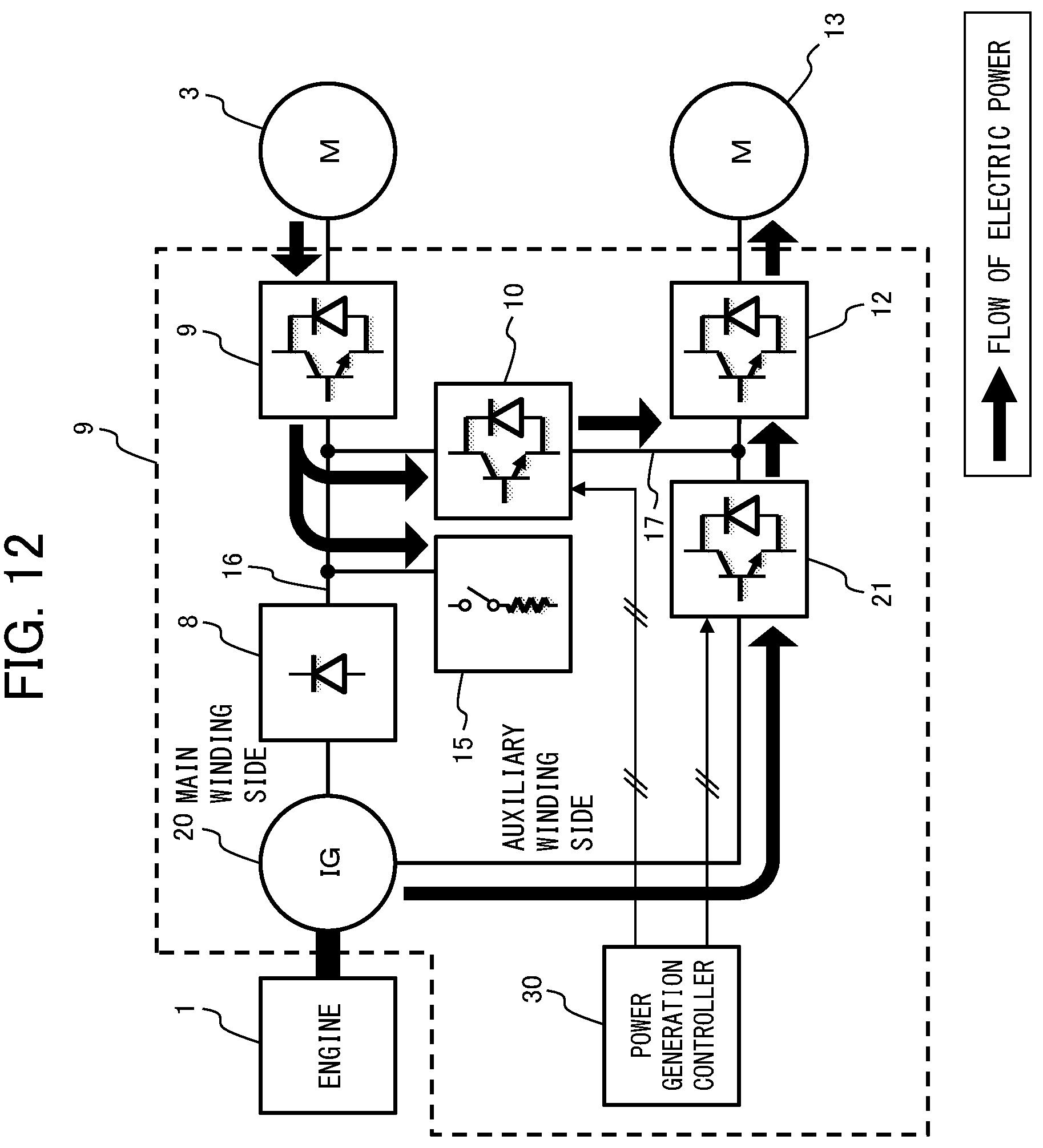 Patent US12319155 Figure 11 – Drive system for dump truck