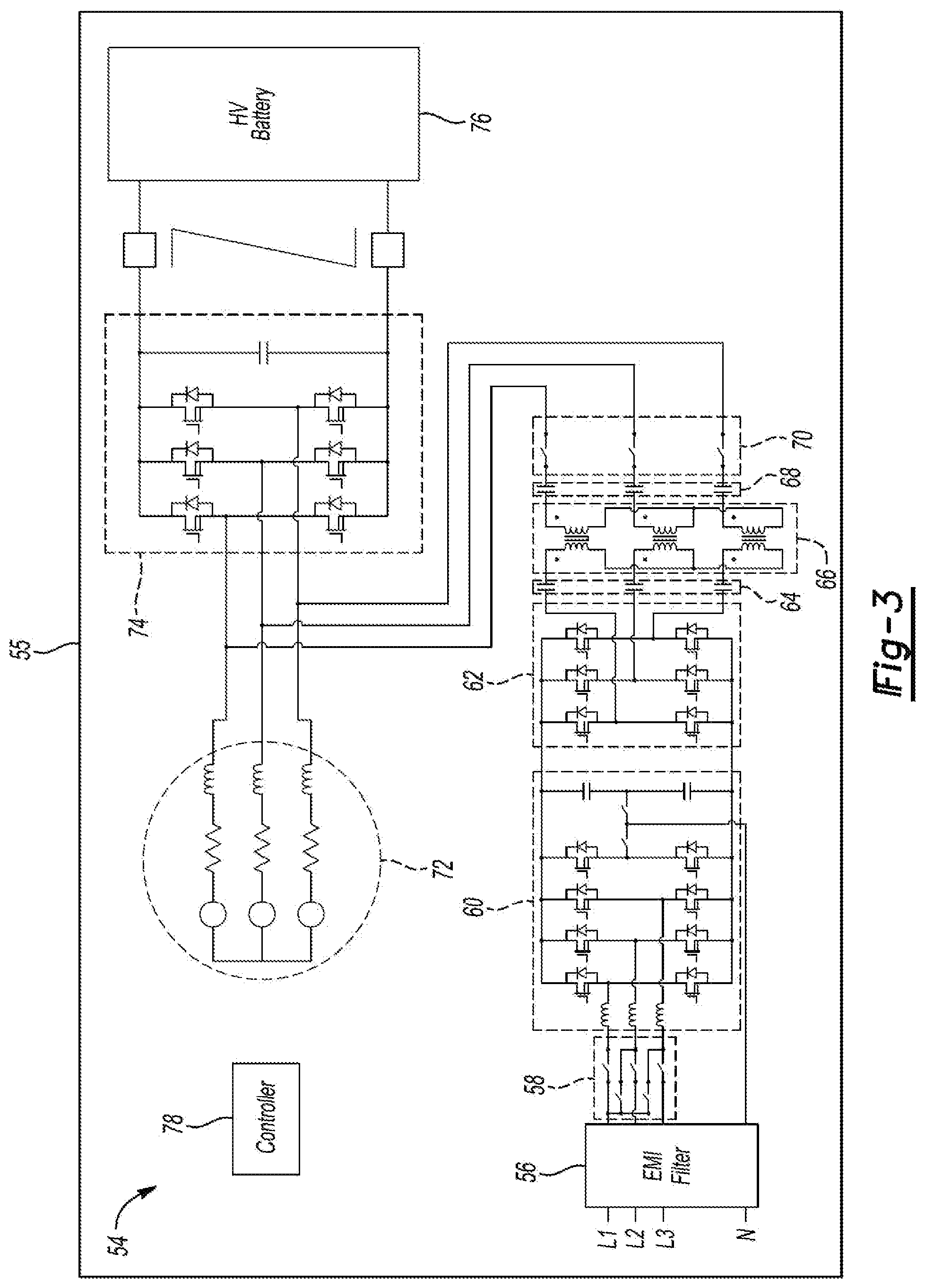 Patent US12319156 Figure 2 – Magnetic integration of high voltage to low voltage DC/DC power converter with inverter system controller battery current control module system