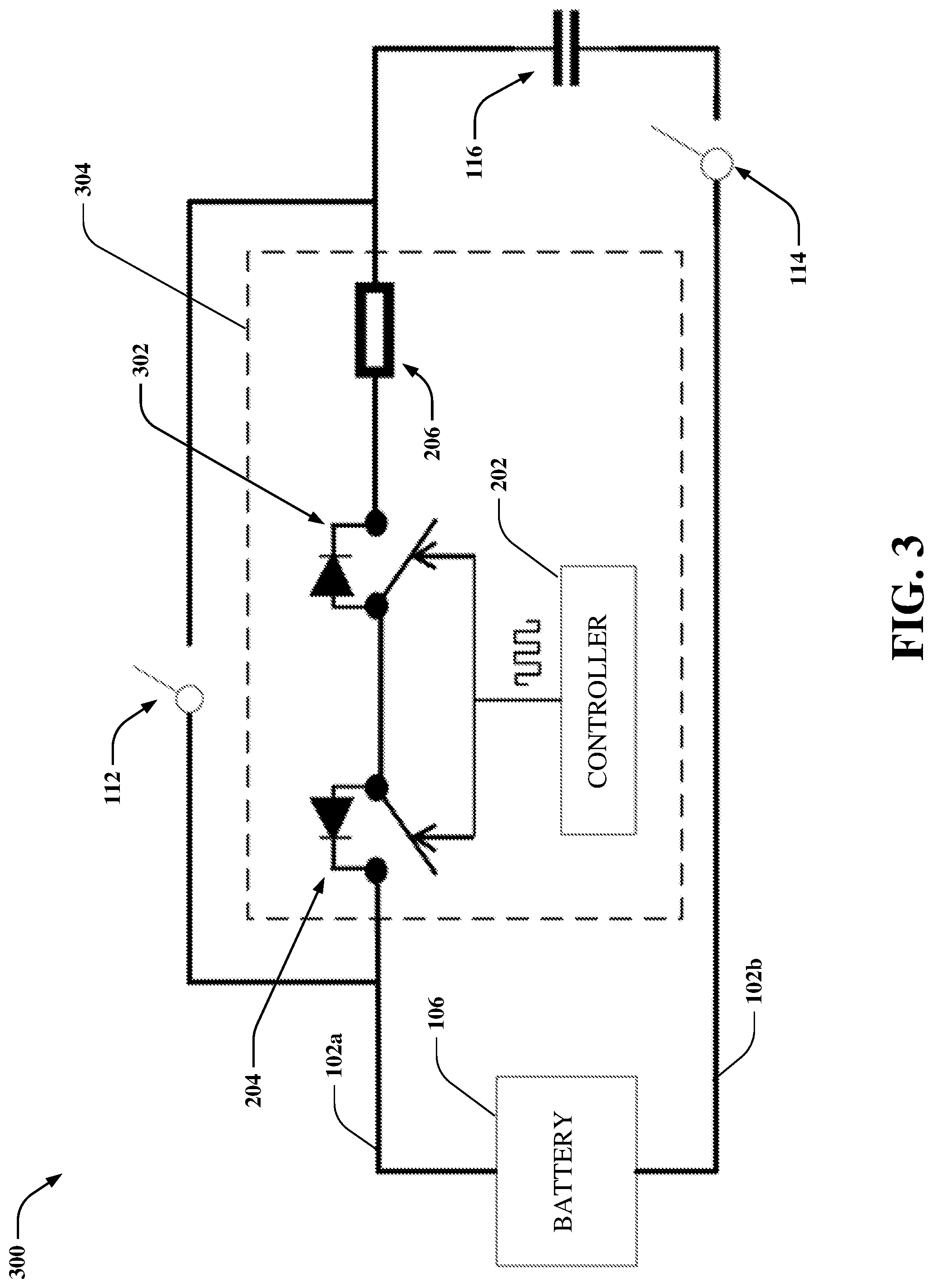 Patent US12319162 Figure 3 – Pre-charging using an on-board charger and electric-vehicle high-voltage architecture