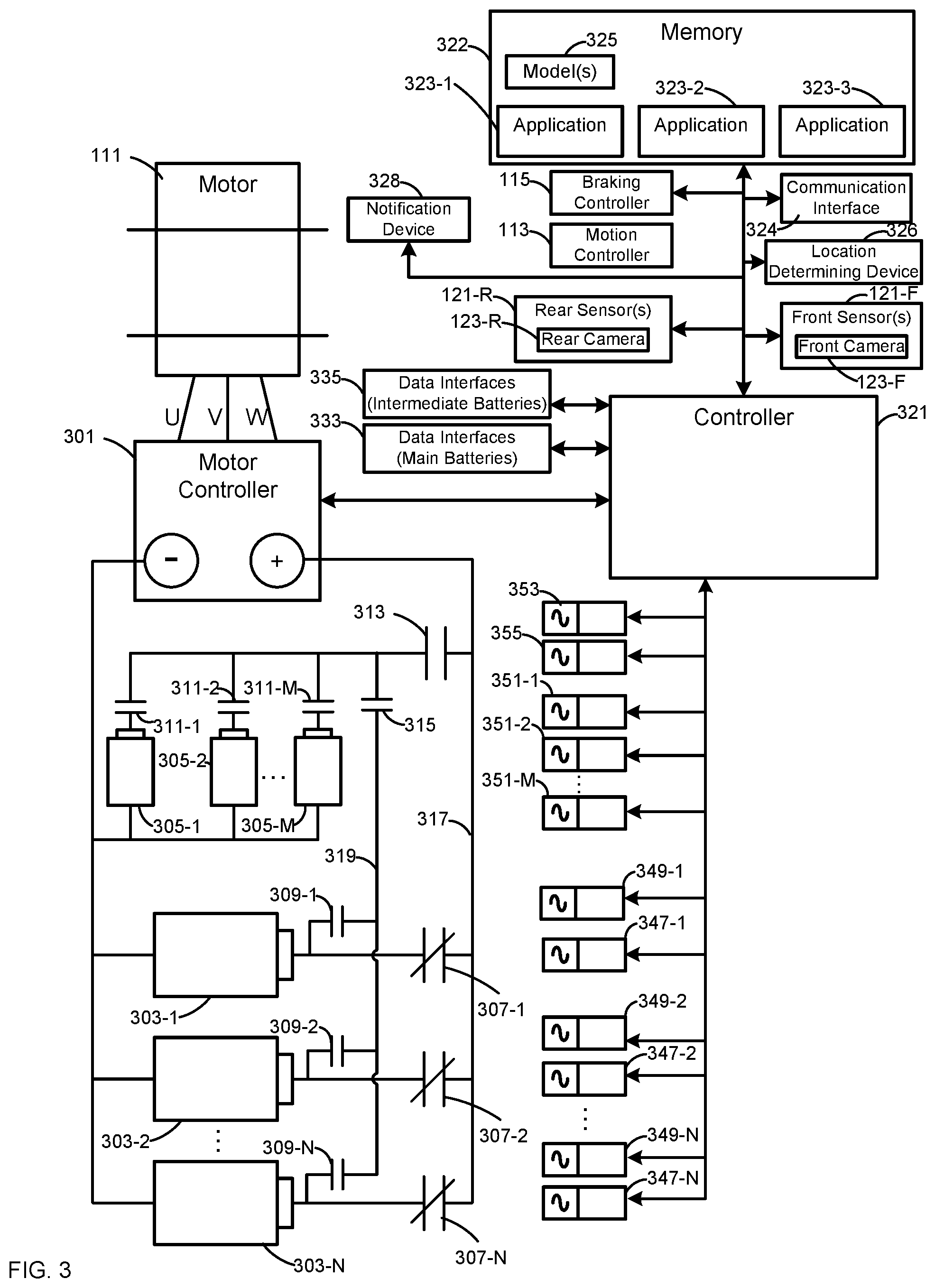 Patent US12319170 Figure 3 – Electric vehicles with battery management and sensors
