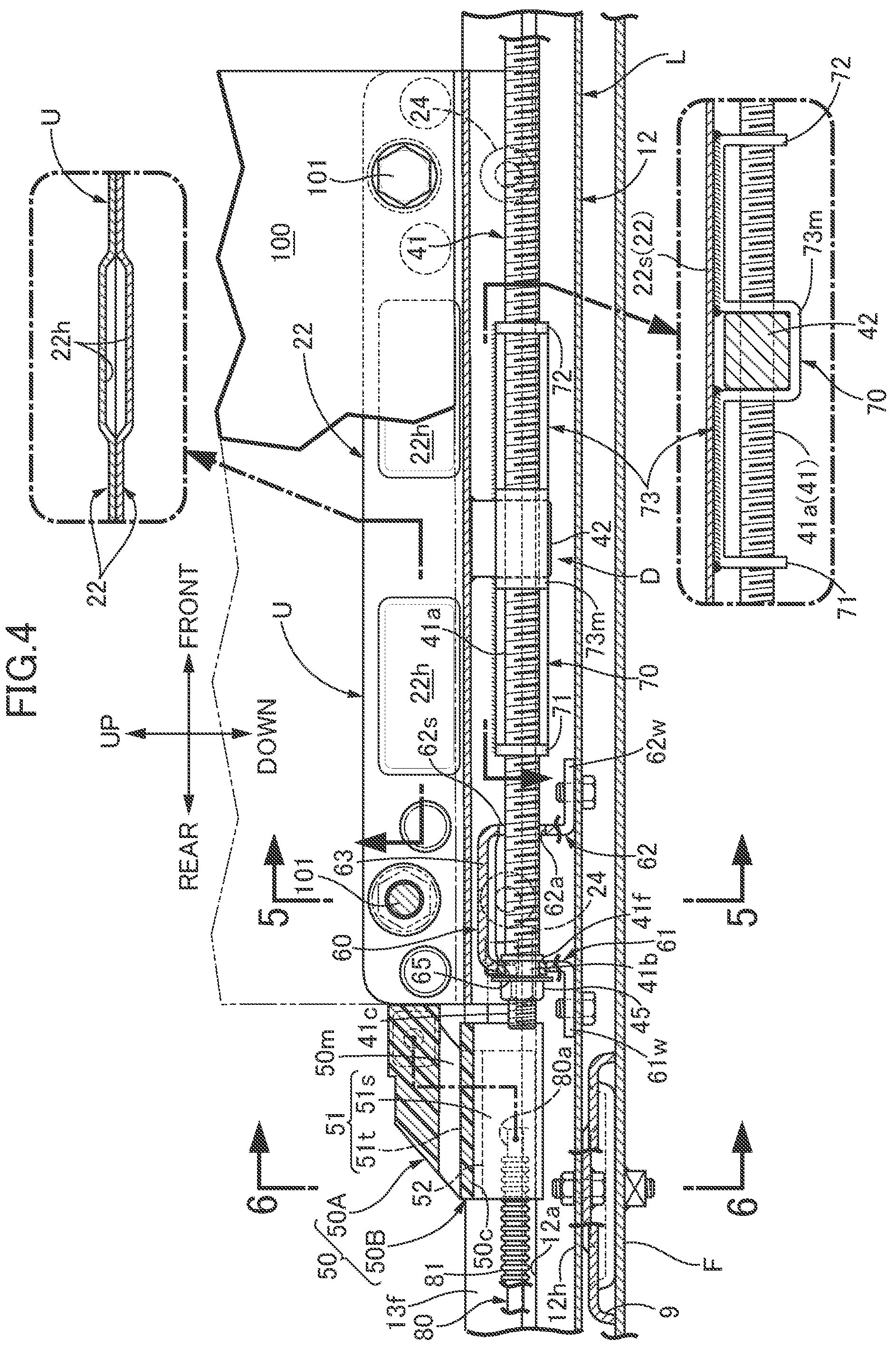 Patent US12319174 Figure 4 – Adjusting device of front and rear positions of seat