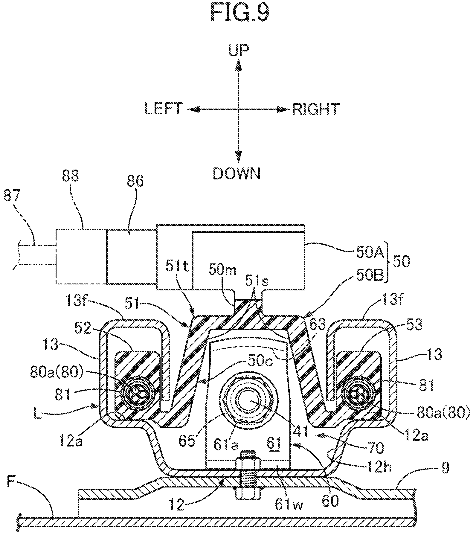Patent US12319174 Figure 9 – Adjusting device of front and rear positions of seat