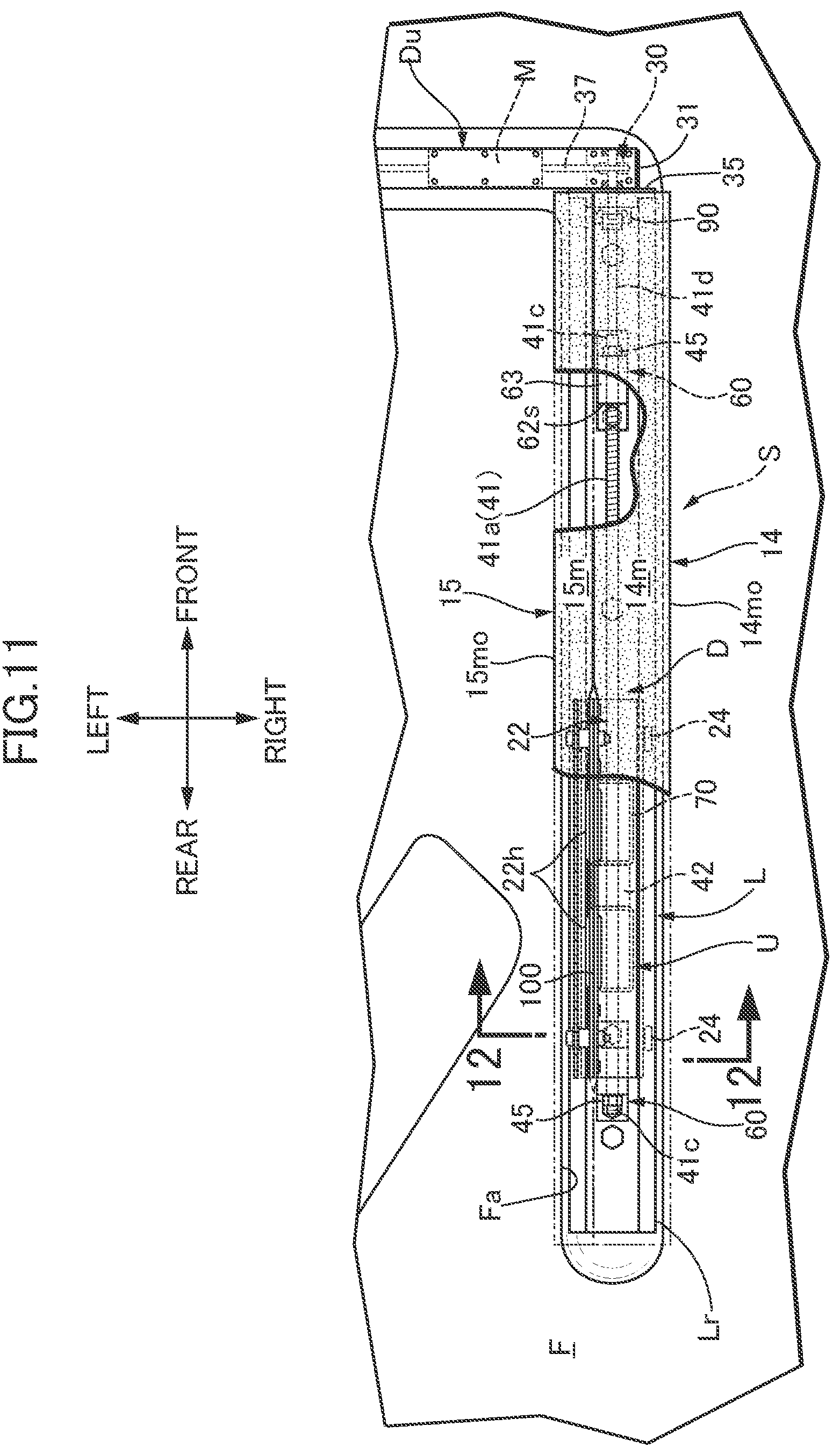 Patent US12319174 Figure 11 – Adjusting device of front and rear positions of seat