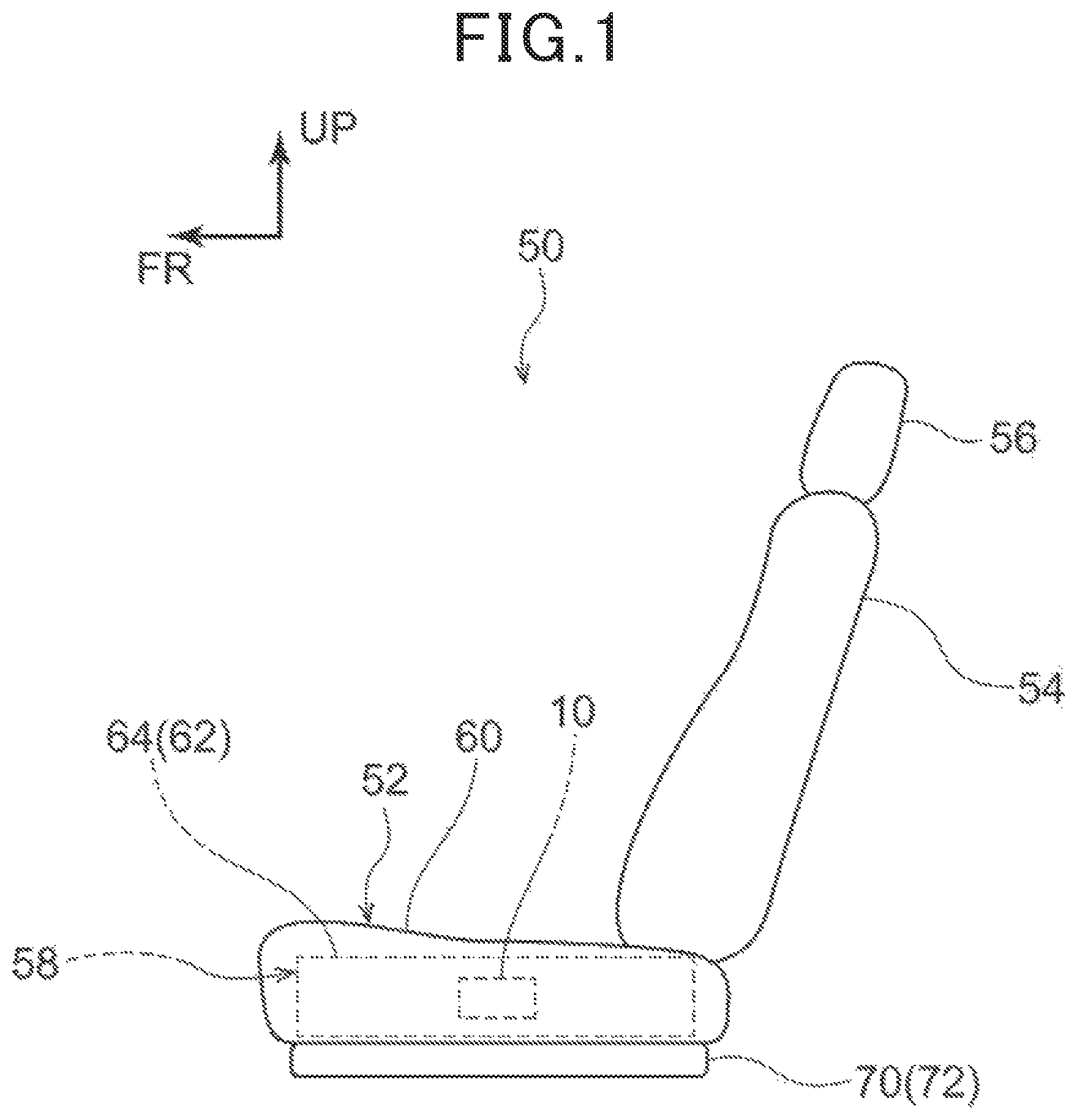 Patent US12319176 Figure 1 – Vehicle seat