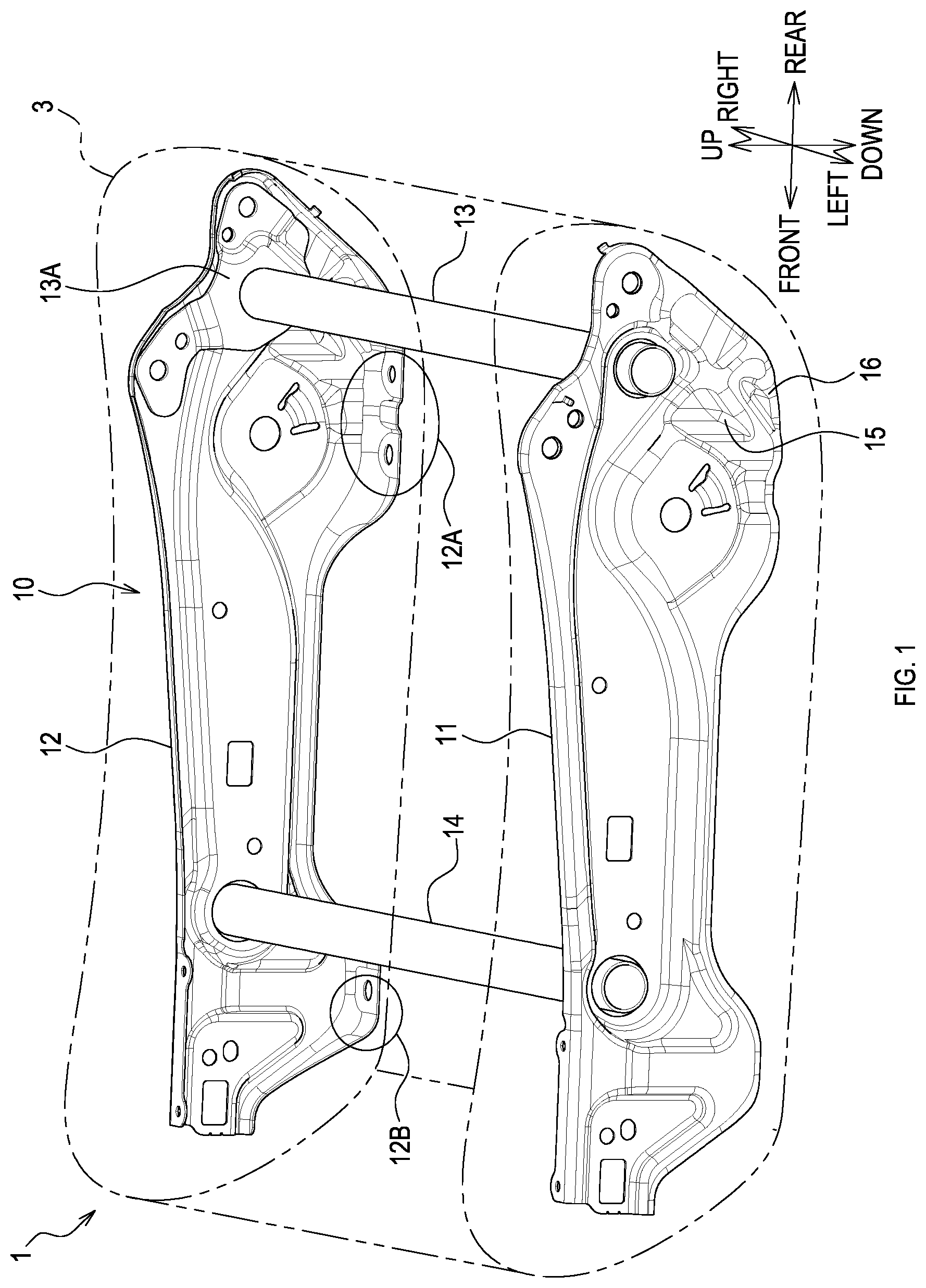 Patent US12319181 — Cushion frame — Figure 1