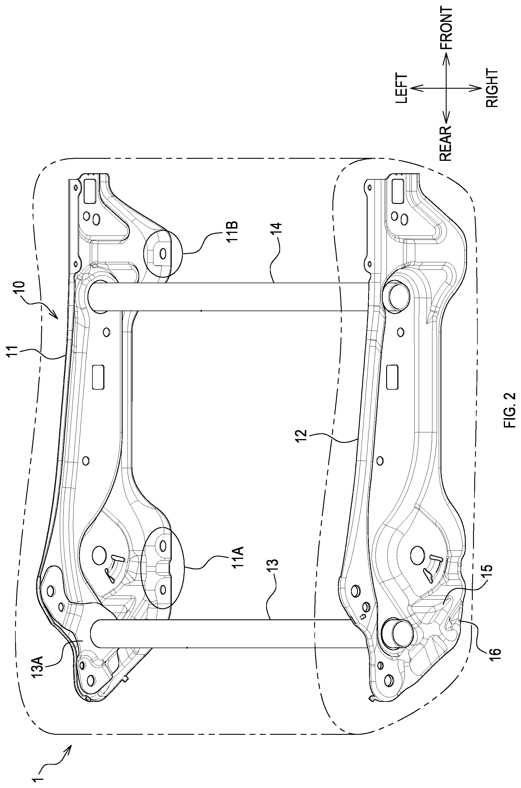 Patent US12319181 Figure 2 – Cushion frame