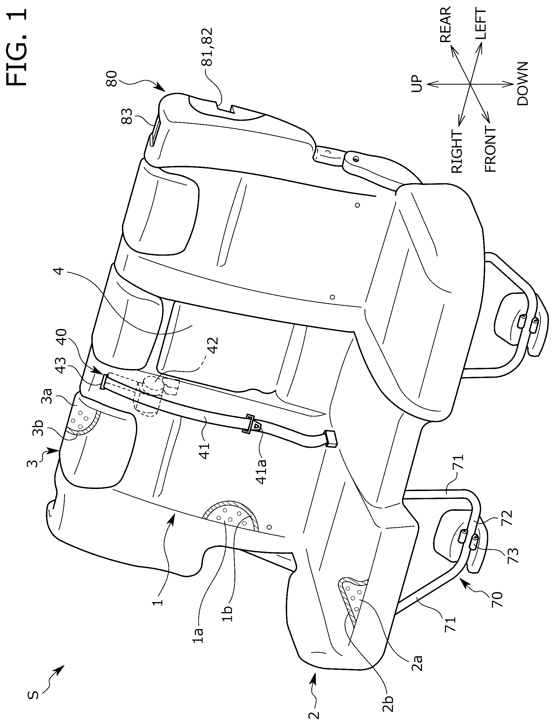 Patent US12319182 Figure 1 – Conveyance seat