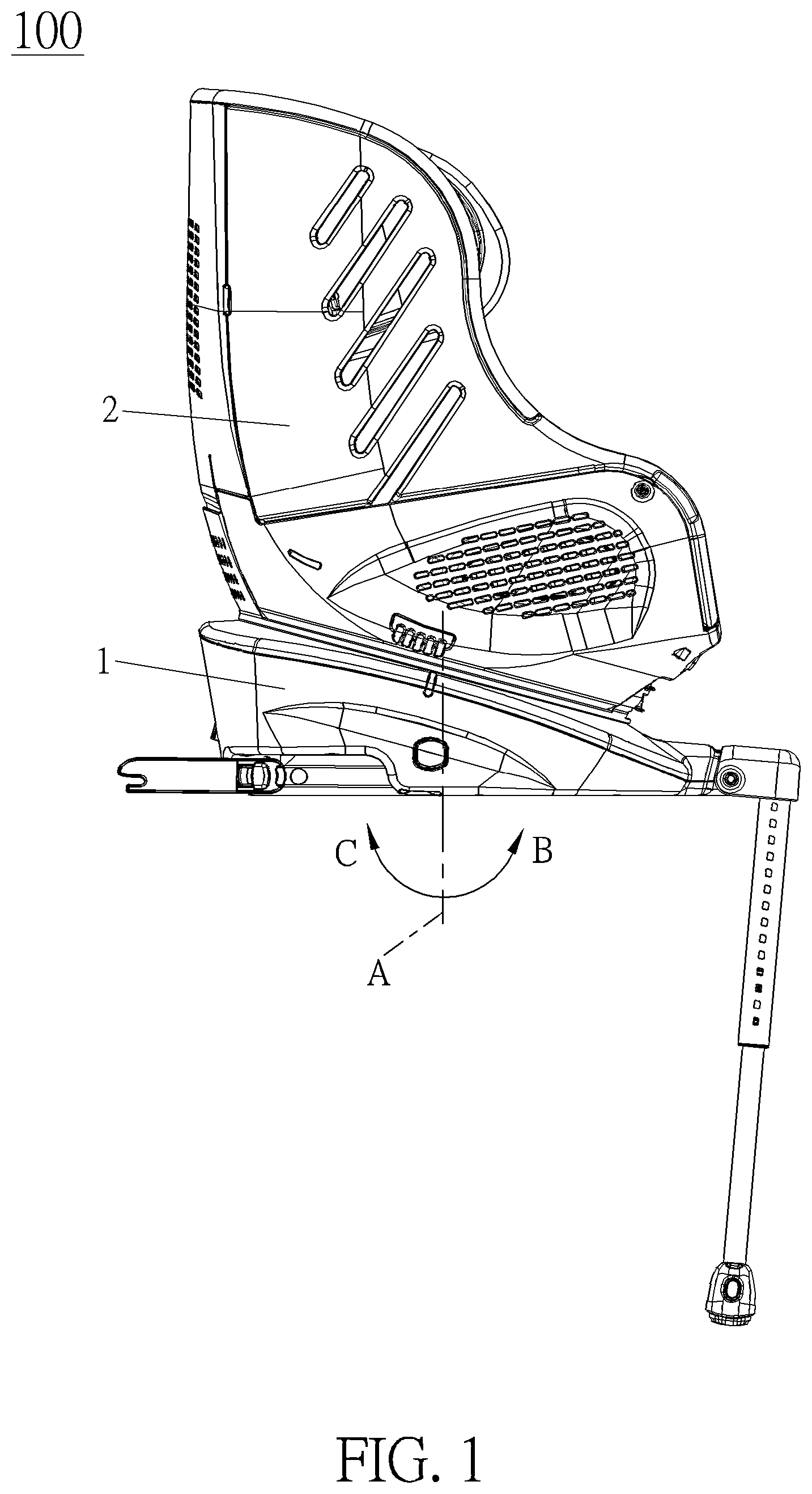 Patent US12319186 — Child safety seat — Figure 1