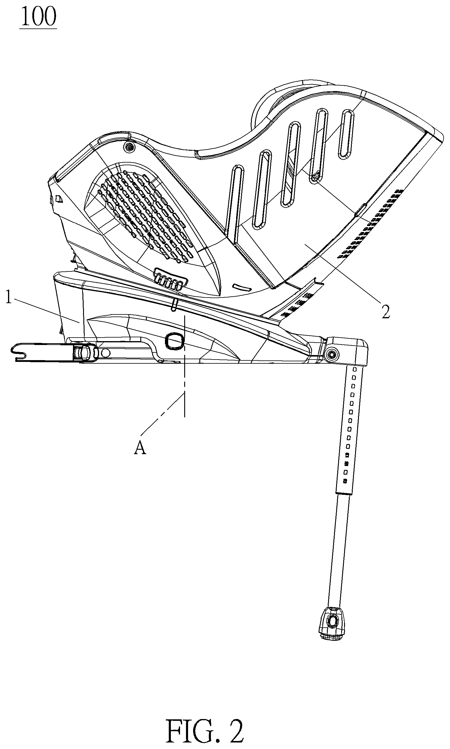 Patent US12319186 Figure 2 – Child safety seat