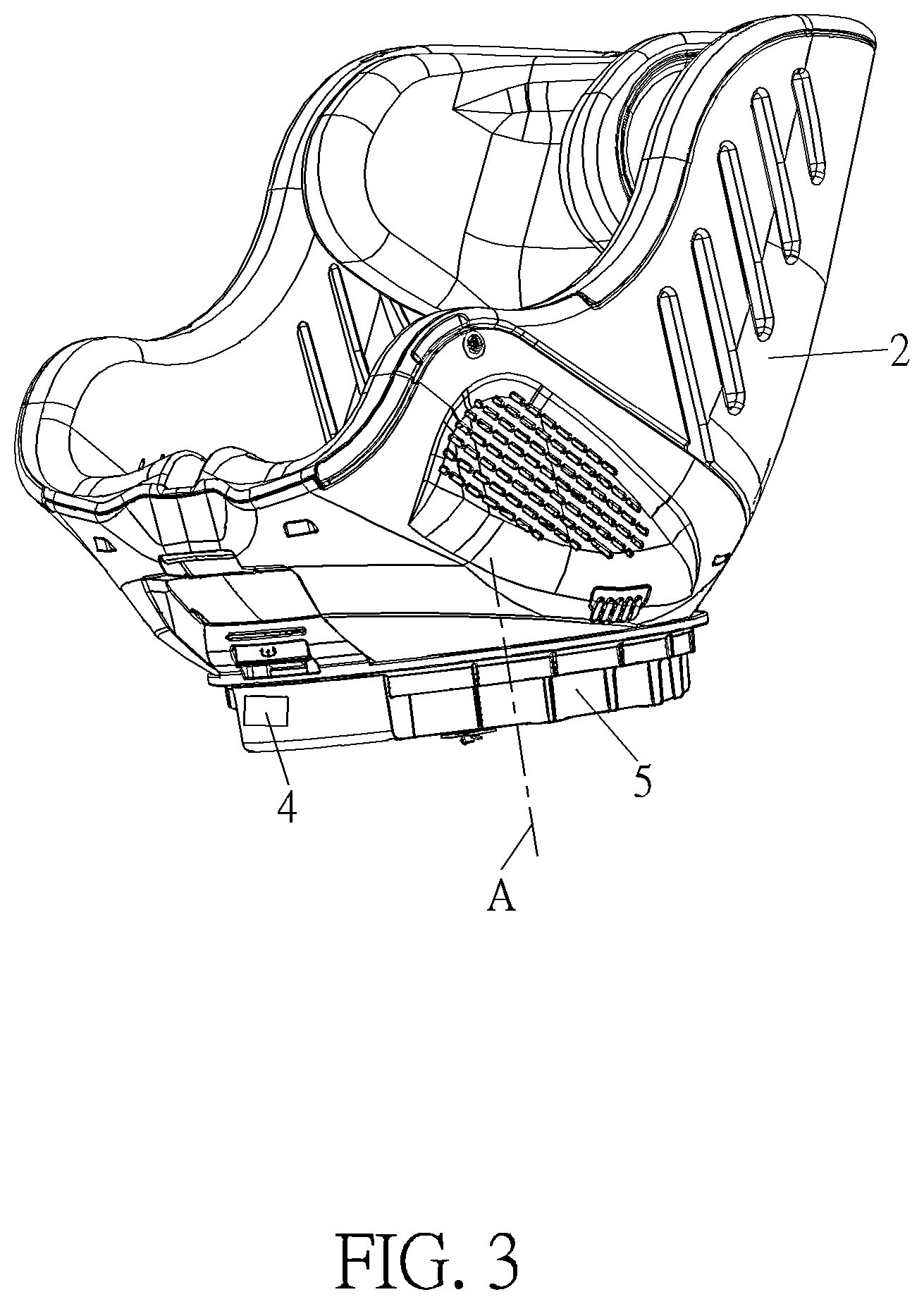 Patent US12319186 Figure 3 – Child safety seat