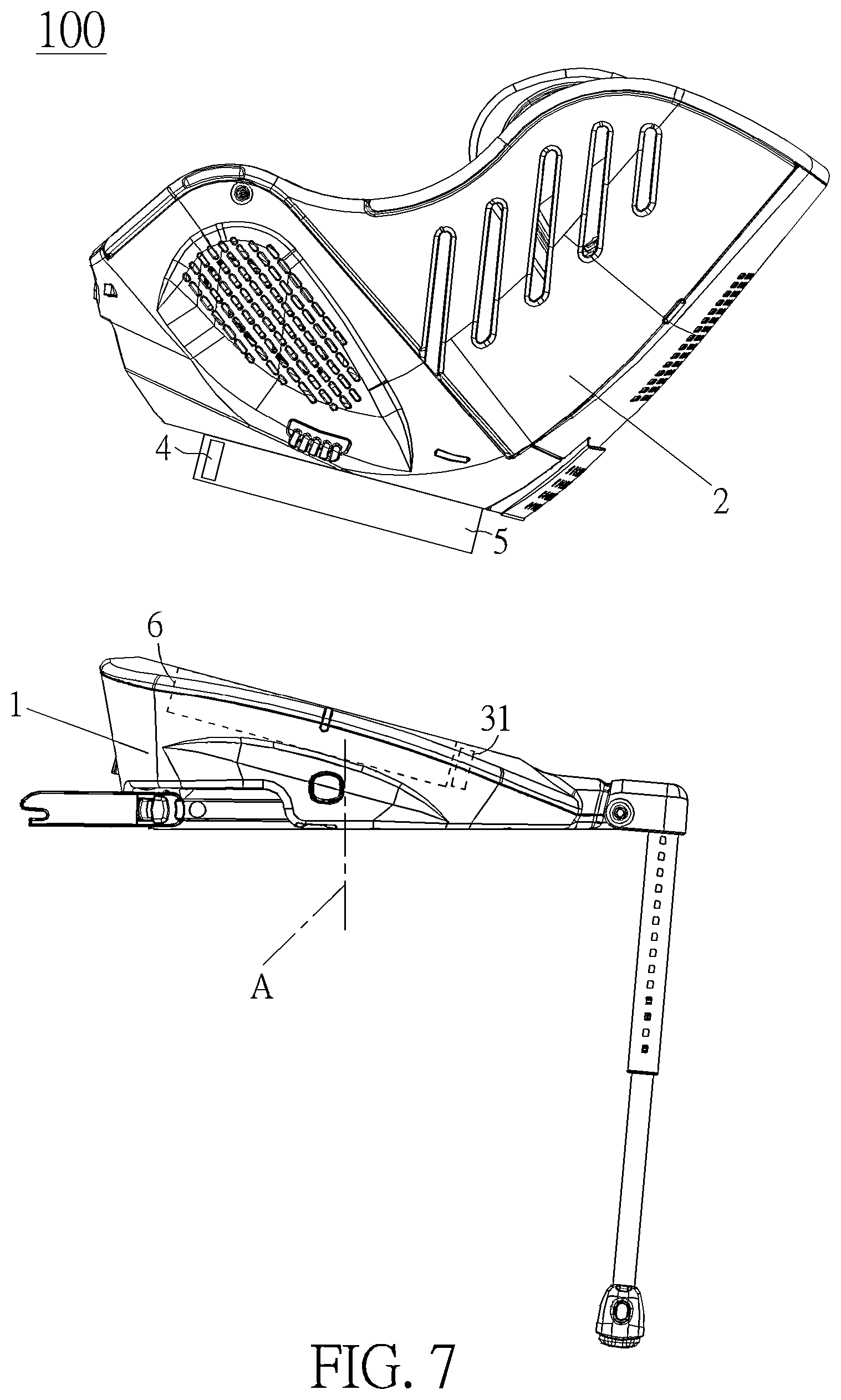 Patent US12319186 Figure 7 – Child safety seat